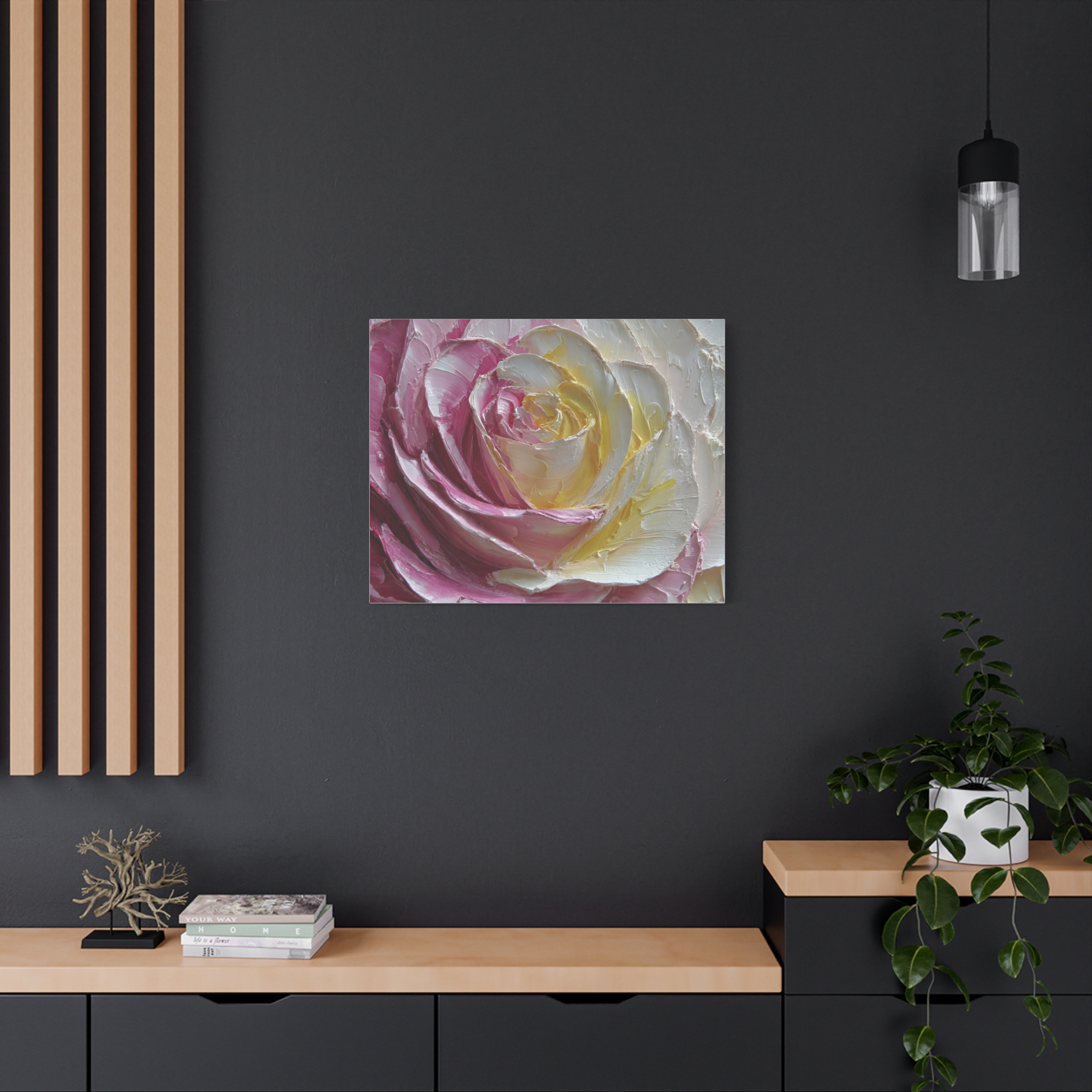 Floral Rose Oil-Paint Texture Canvas - Image 64
