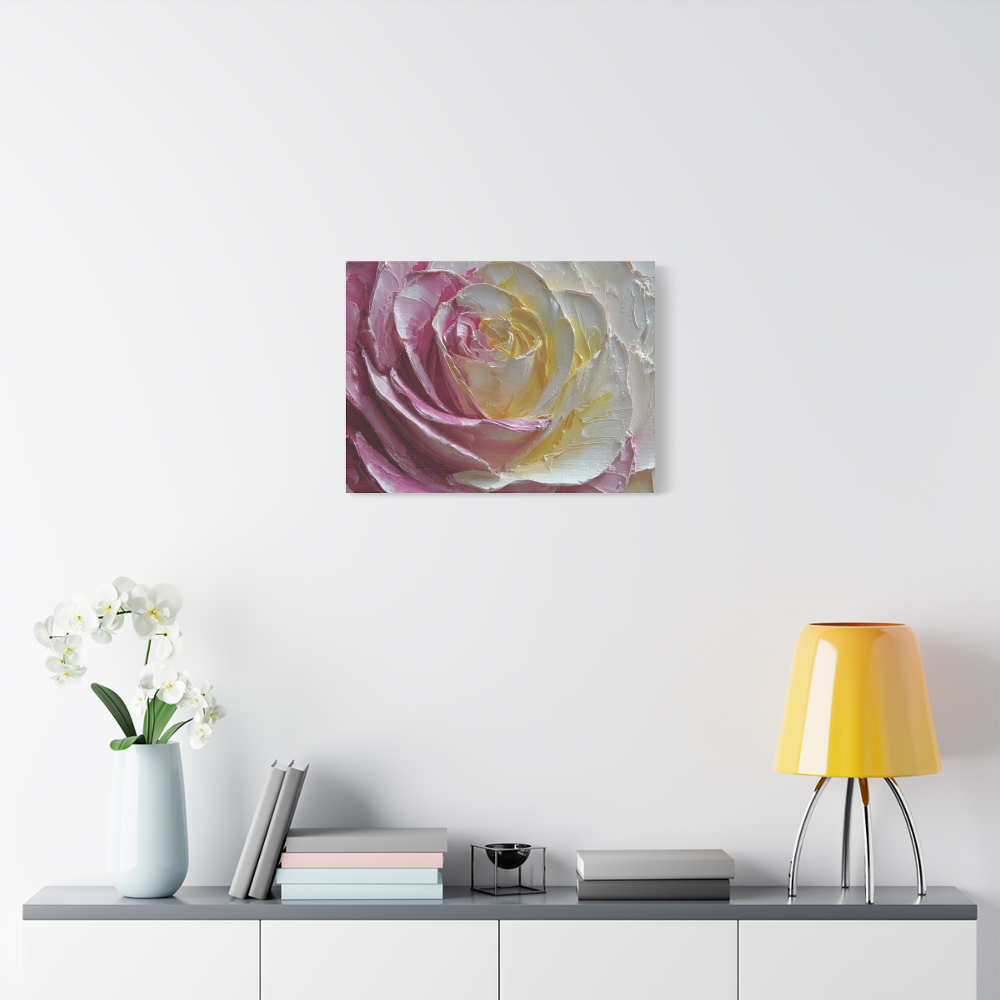 Floral Rose Oil-Paint Texture Canvas - Image 43