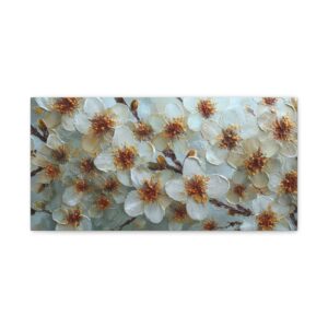 Blossom Field Matte Stretched Canvas Wall Art — White Cherry Floral Print