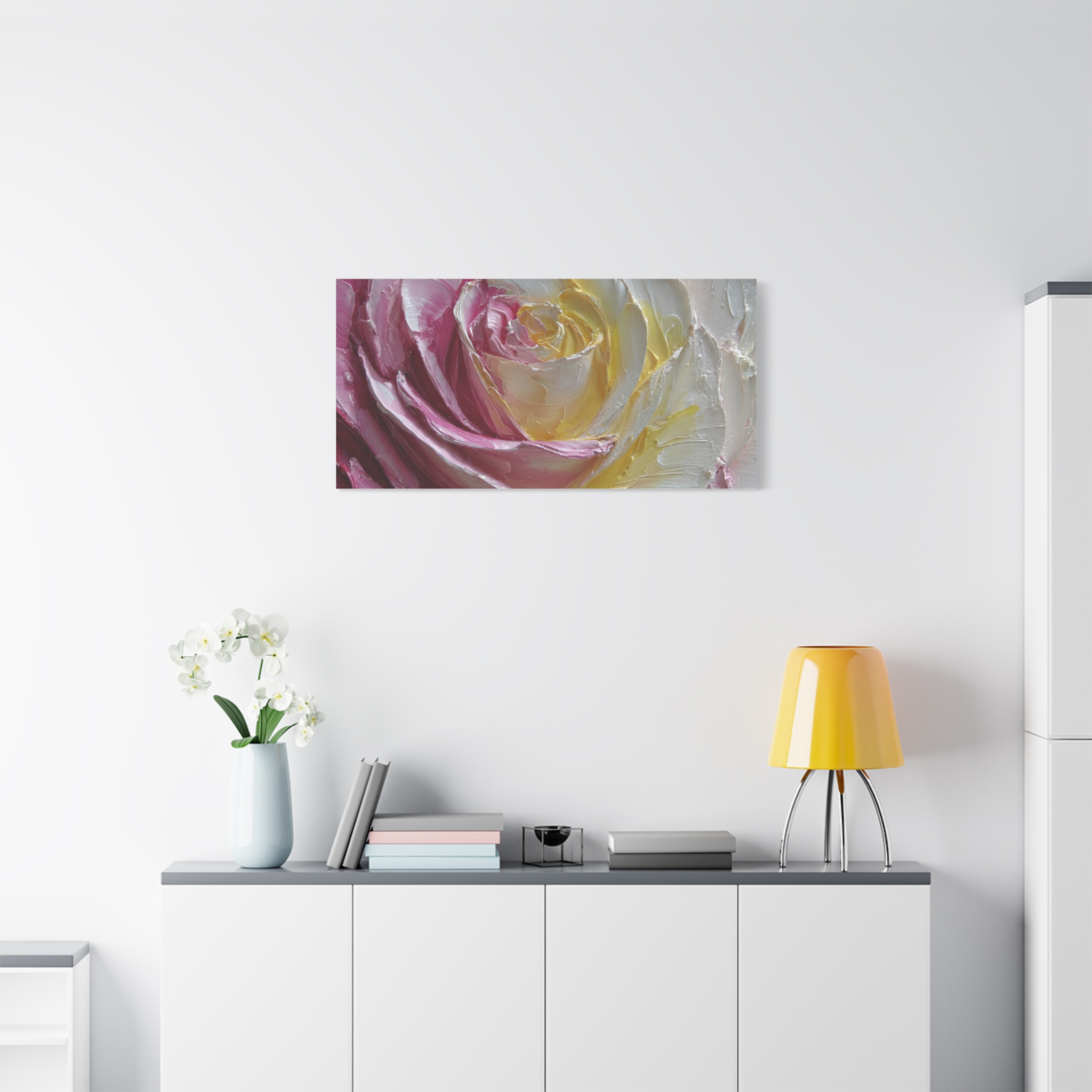 Floral Rose Oil-Paint Texture Canvas - Image 78