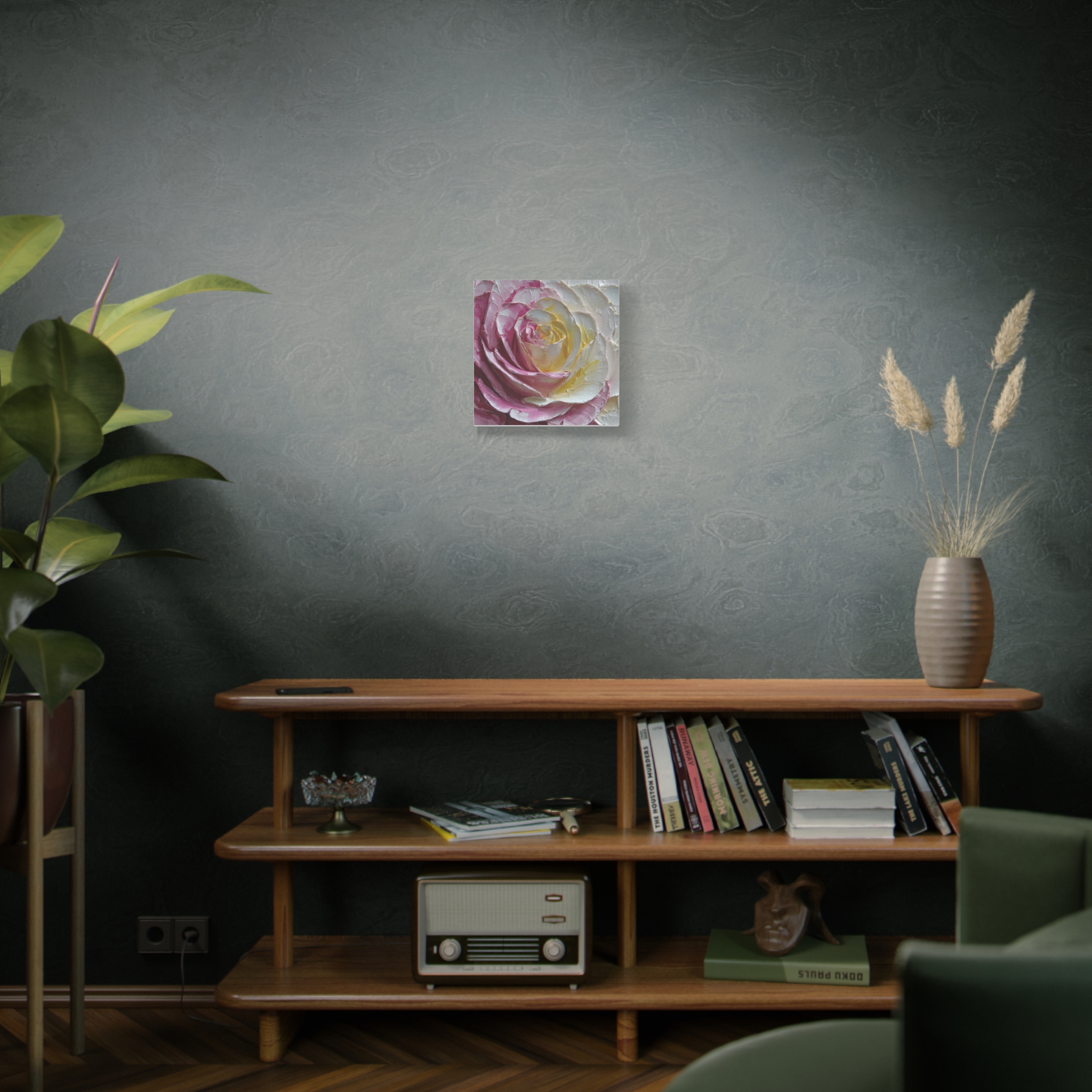 Floral Rose Oil-Paint Texture Canvas - Image 130