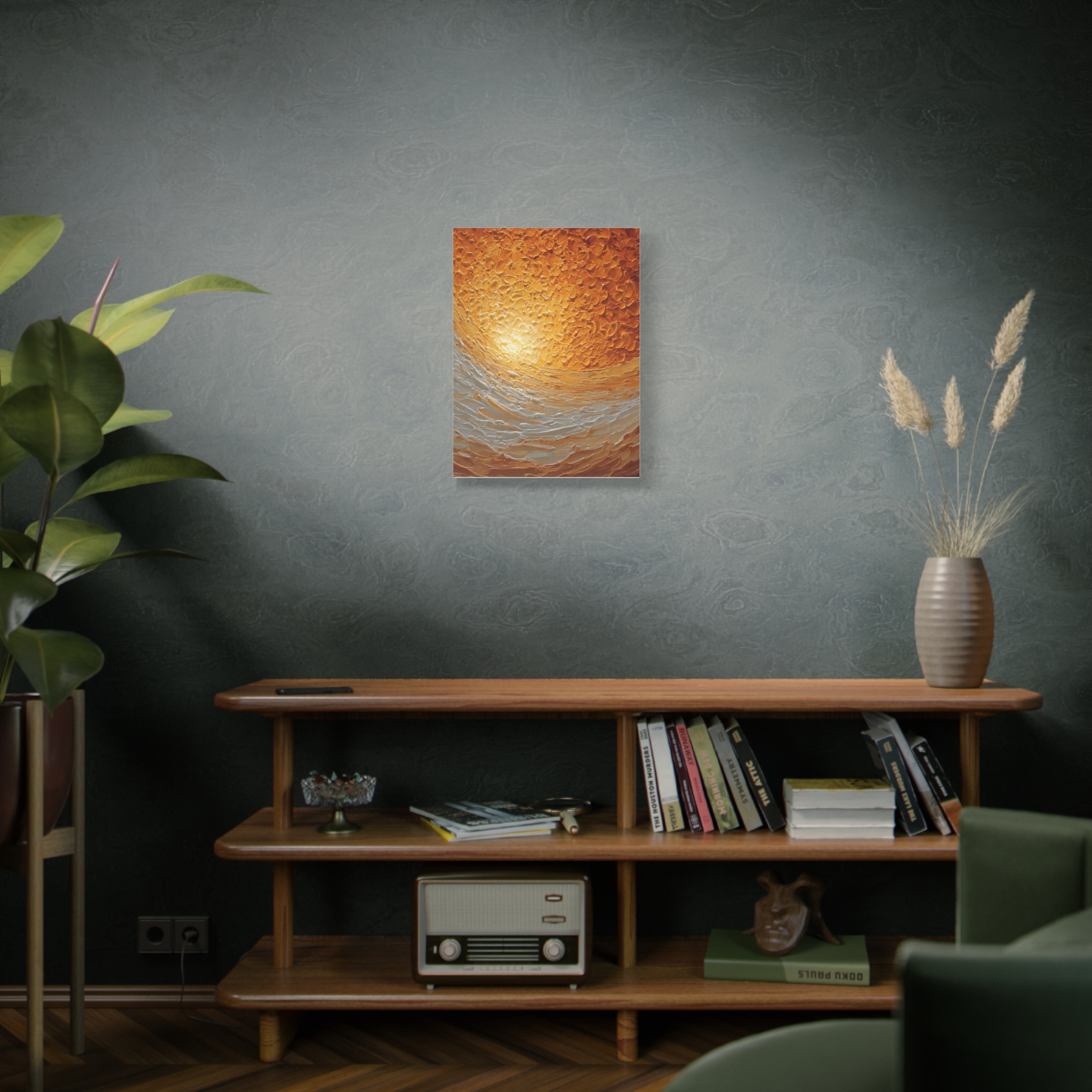 Abstract Sunrise Ocean Matte Canvas Wall Art — Stretched 1.25"