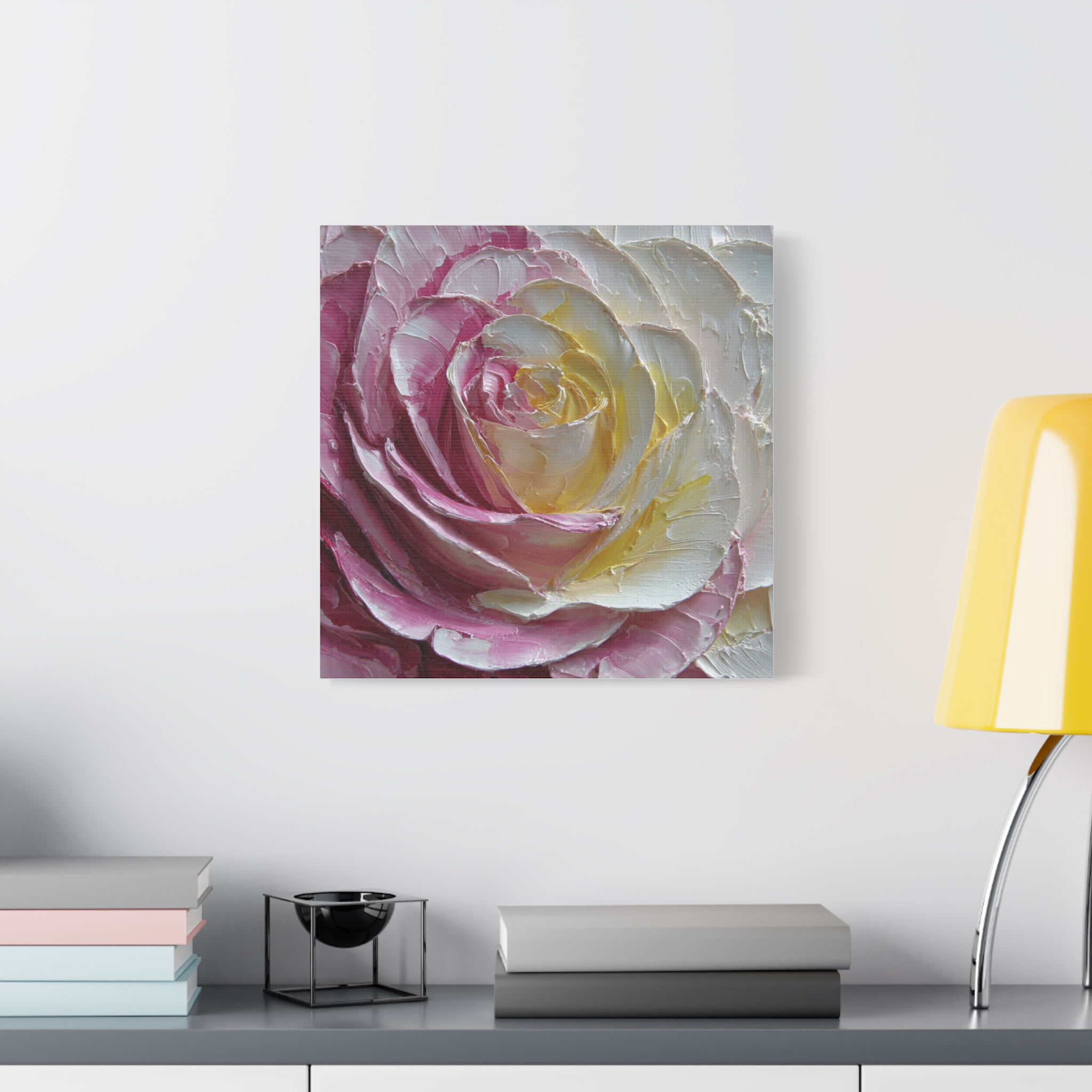 Floral Rose Oil-Paint Texture Canvas - Image 133
