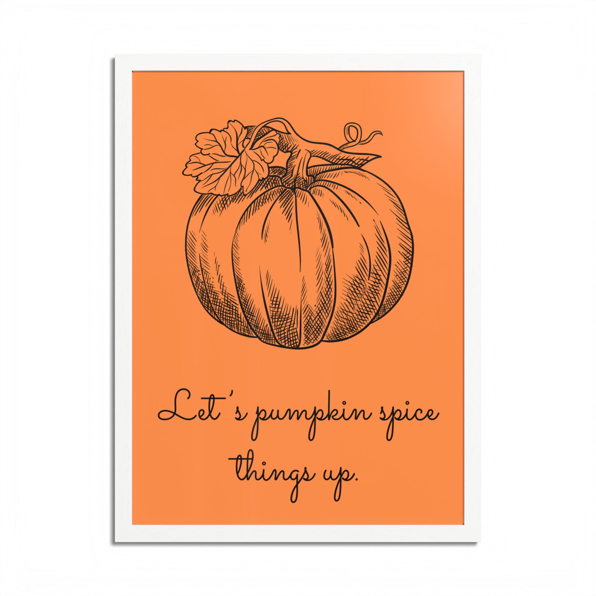 Pumpkin Spice Framed Poster — Autumn Kitchen Wall Art
