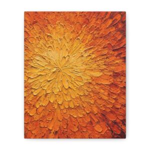 Orange Chrysanthemum Art Canvas — Stretched Matte Wall Decor