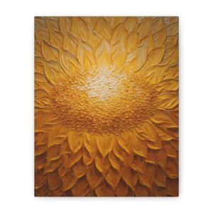 Sunburst Floral Canvas Print — Golden Sunflower Wall Art, Matte Stretched Canvas