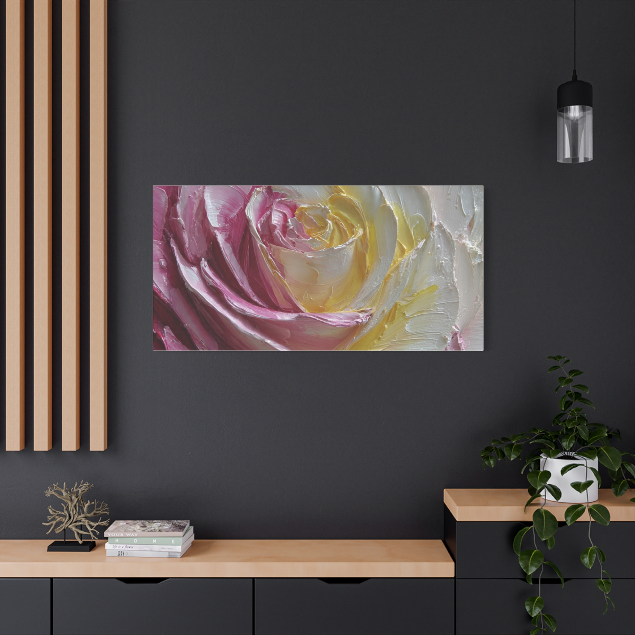 Floral Rose Oil-Paint Texture Canvas - Image 89