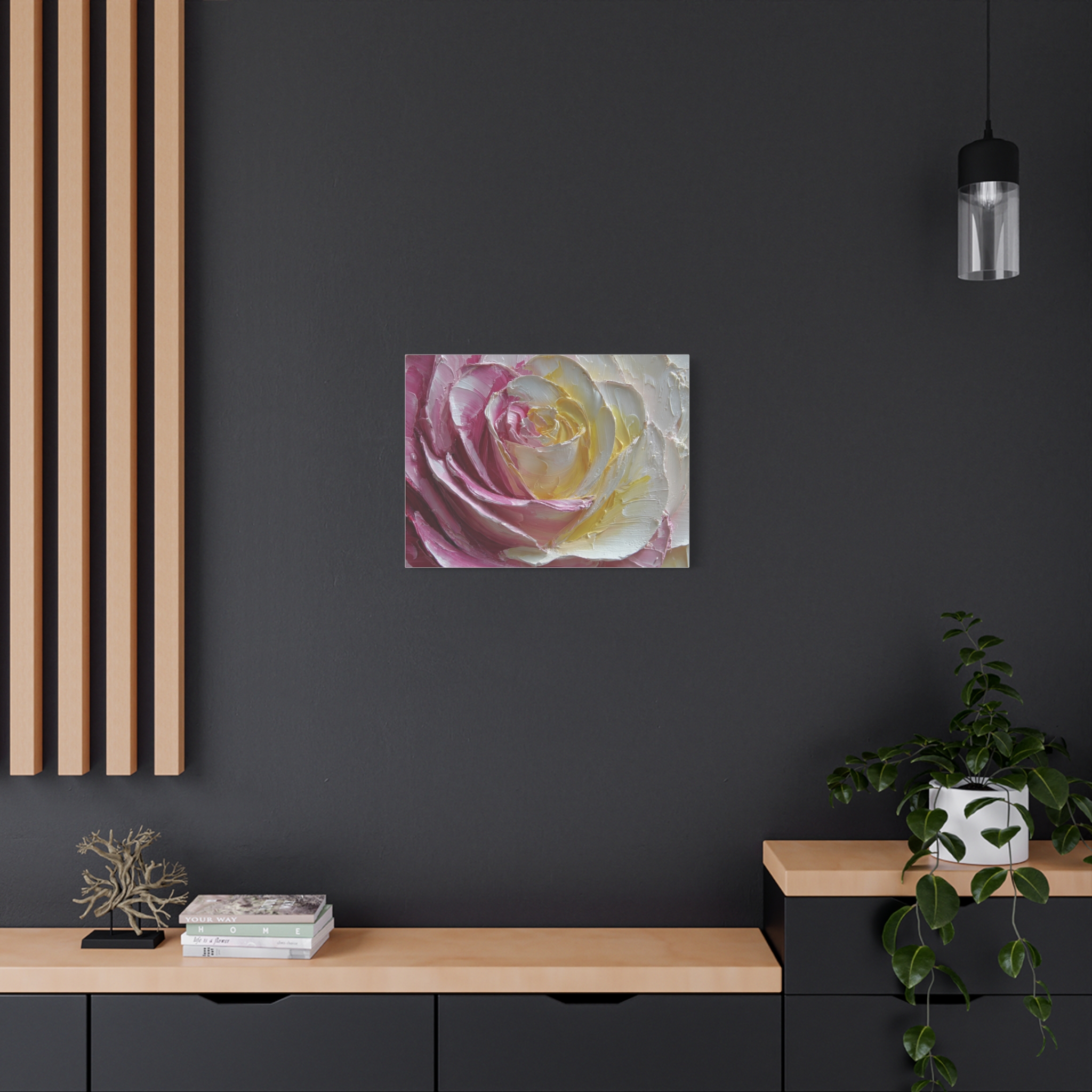 Floral Rose Oil-Paint Texture Canvas - Image 44