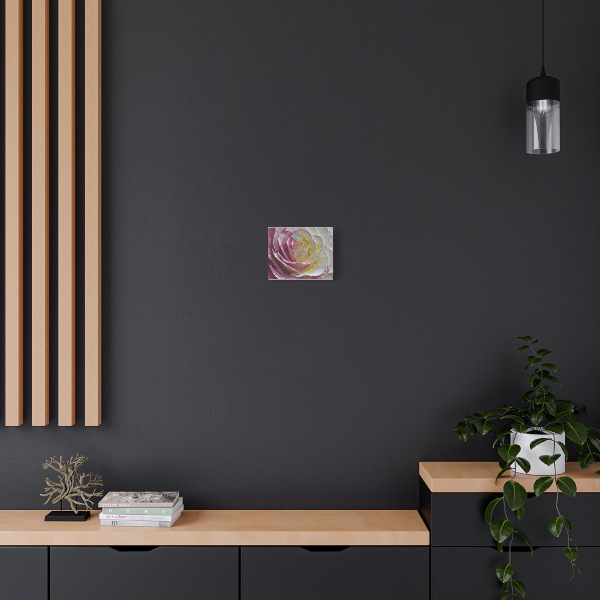 Floral Rose Oil-Paint Texture Canvas - Image 4