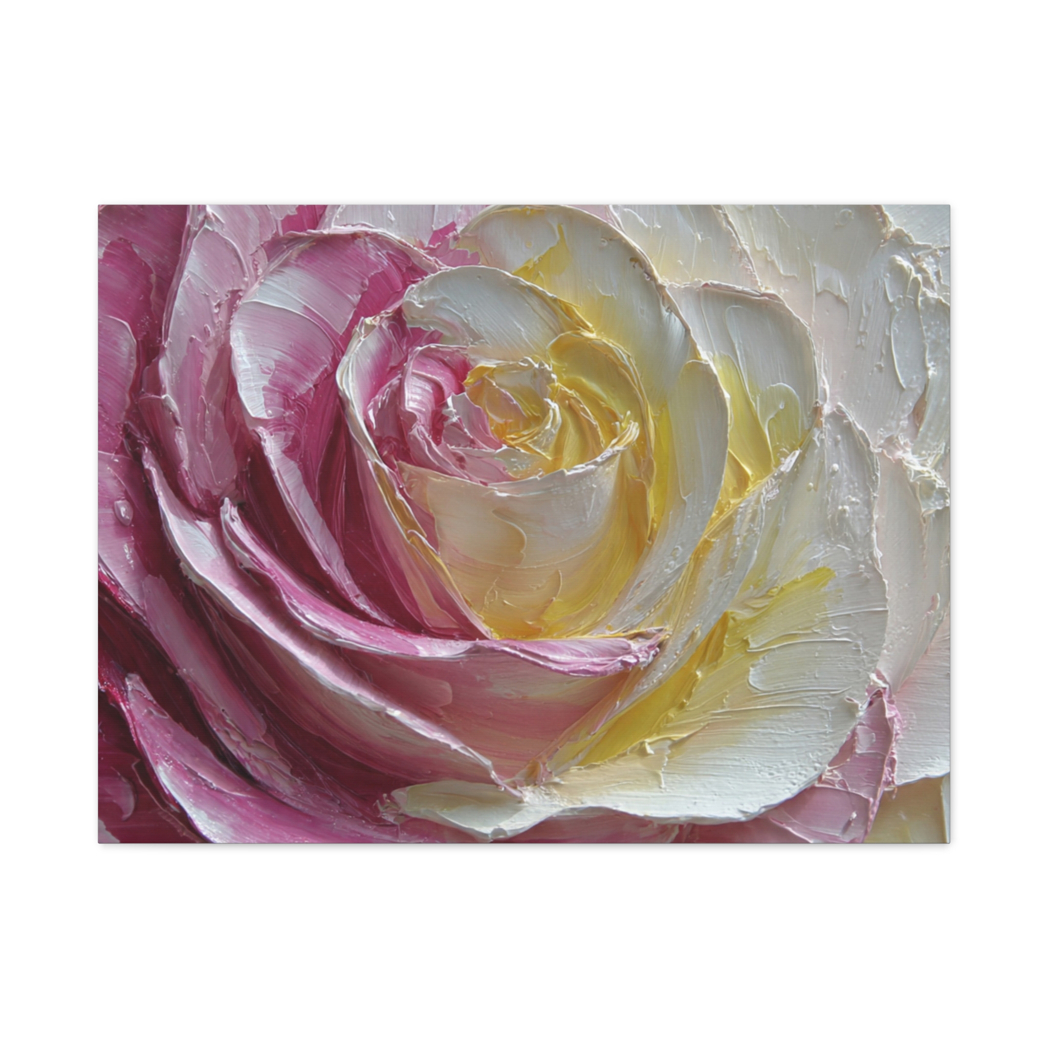 Floral Rose Oil-Paint Texture Canvas - Image 66