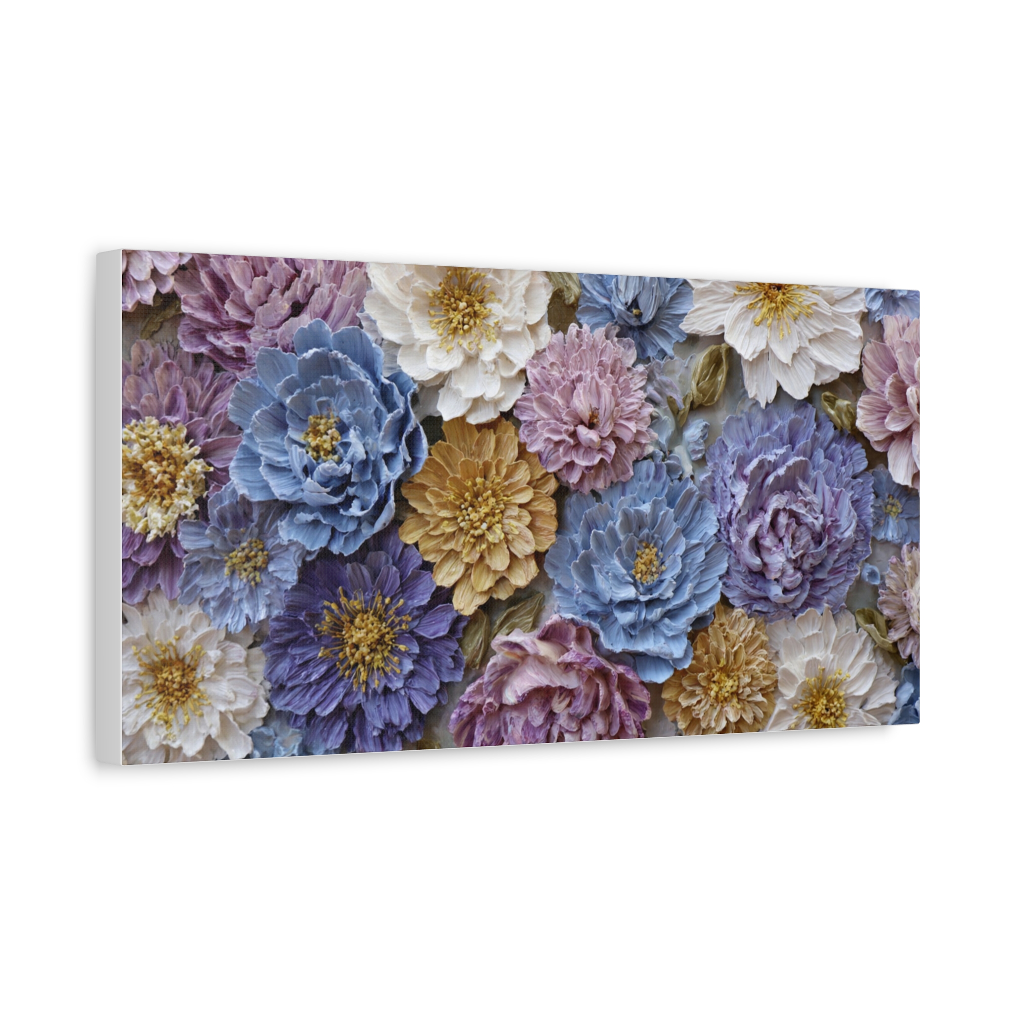 Floral Wall Art Canvas — Pastel Peony Garden Matte Stretched Canvas - Image 2