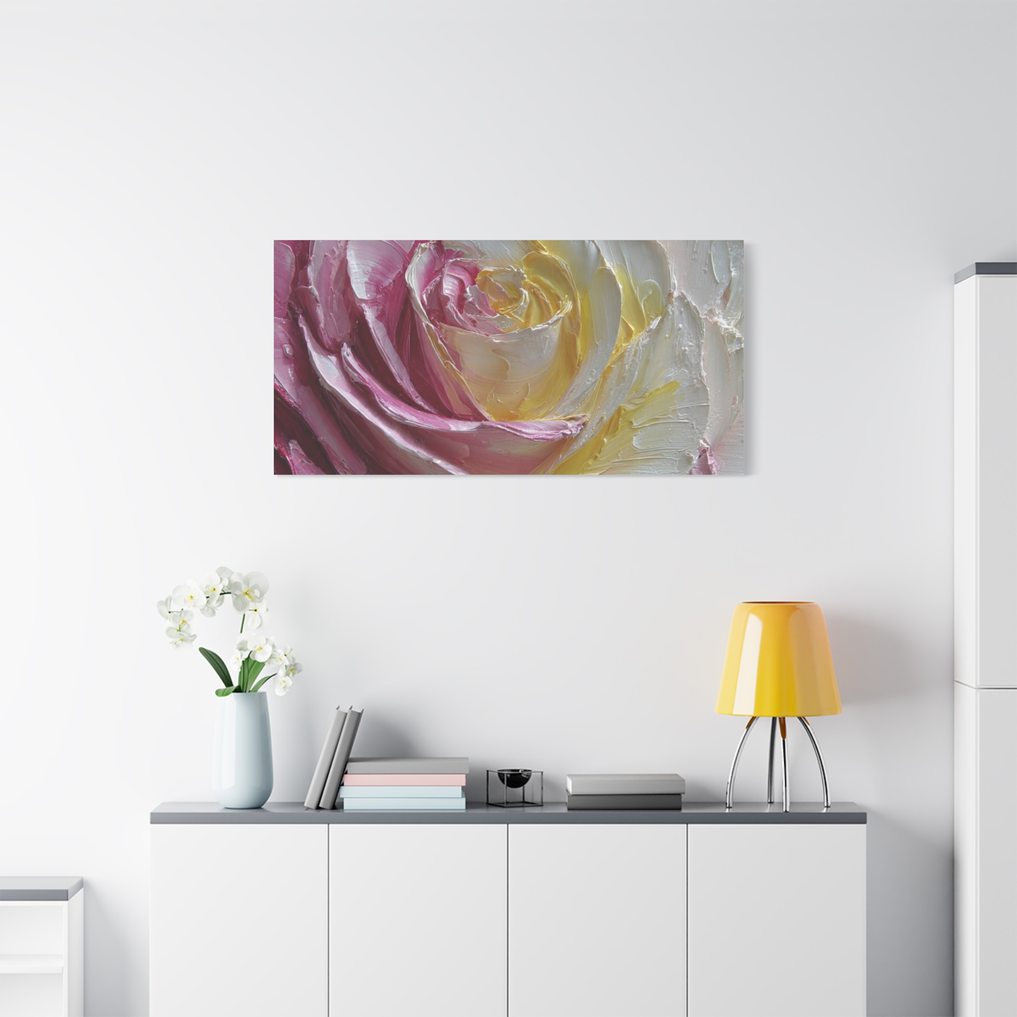 Floral Rose Oil-Paint Texture Canvas - Image 88