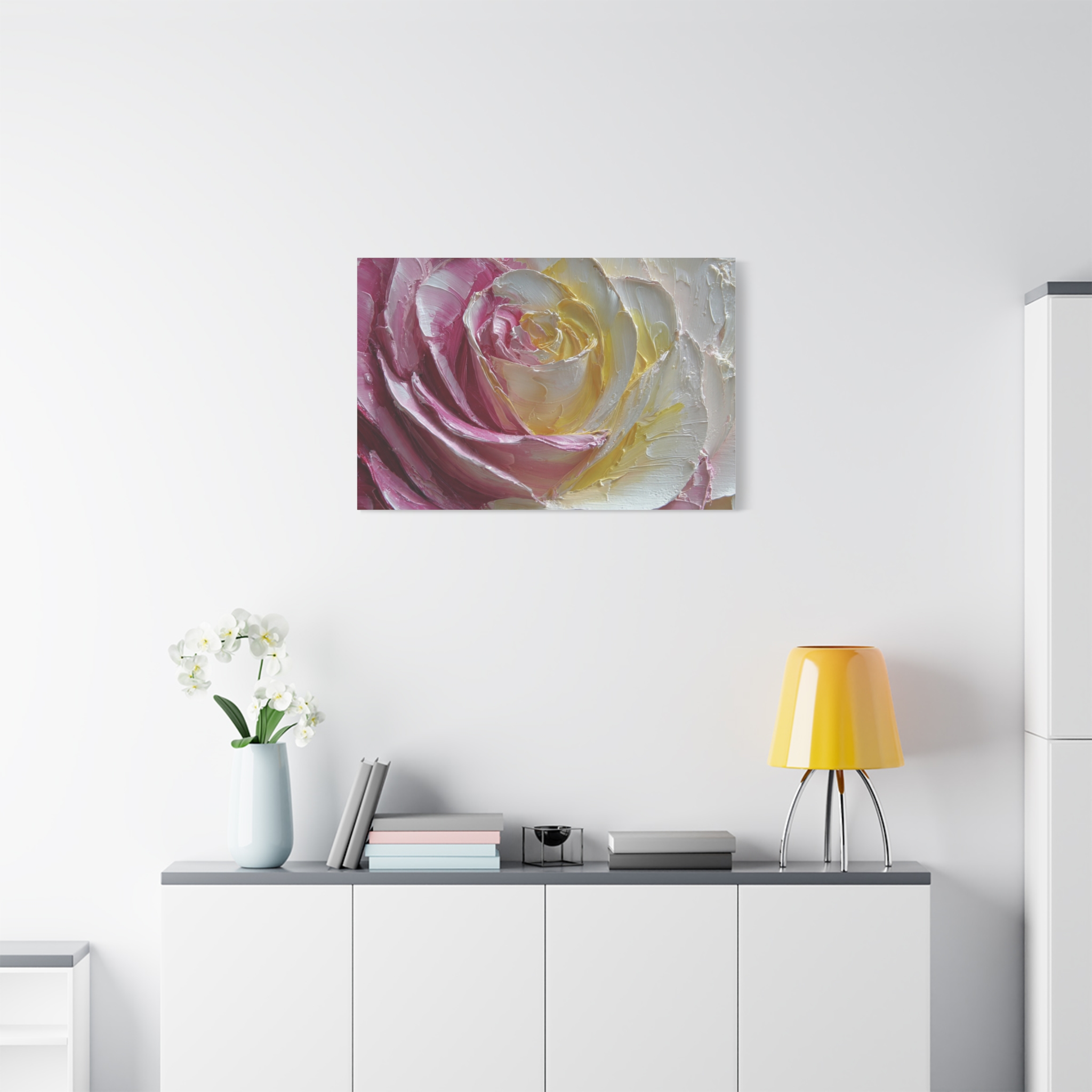 Floral Rose Oil-Paint Texture Canvas - Image 73