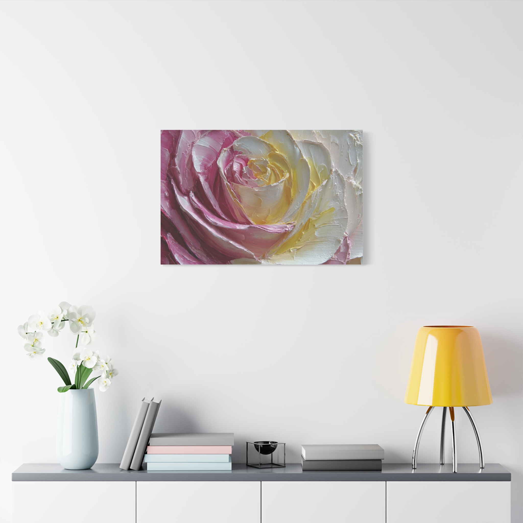 Floral Rose Oil-Paint Texture Canvas - Image 58