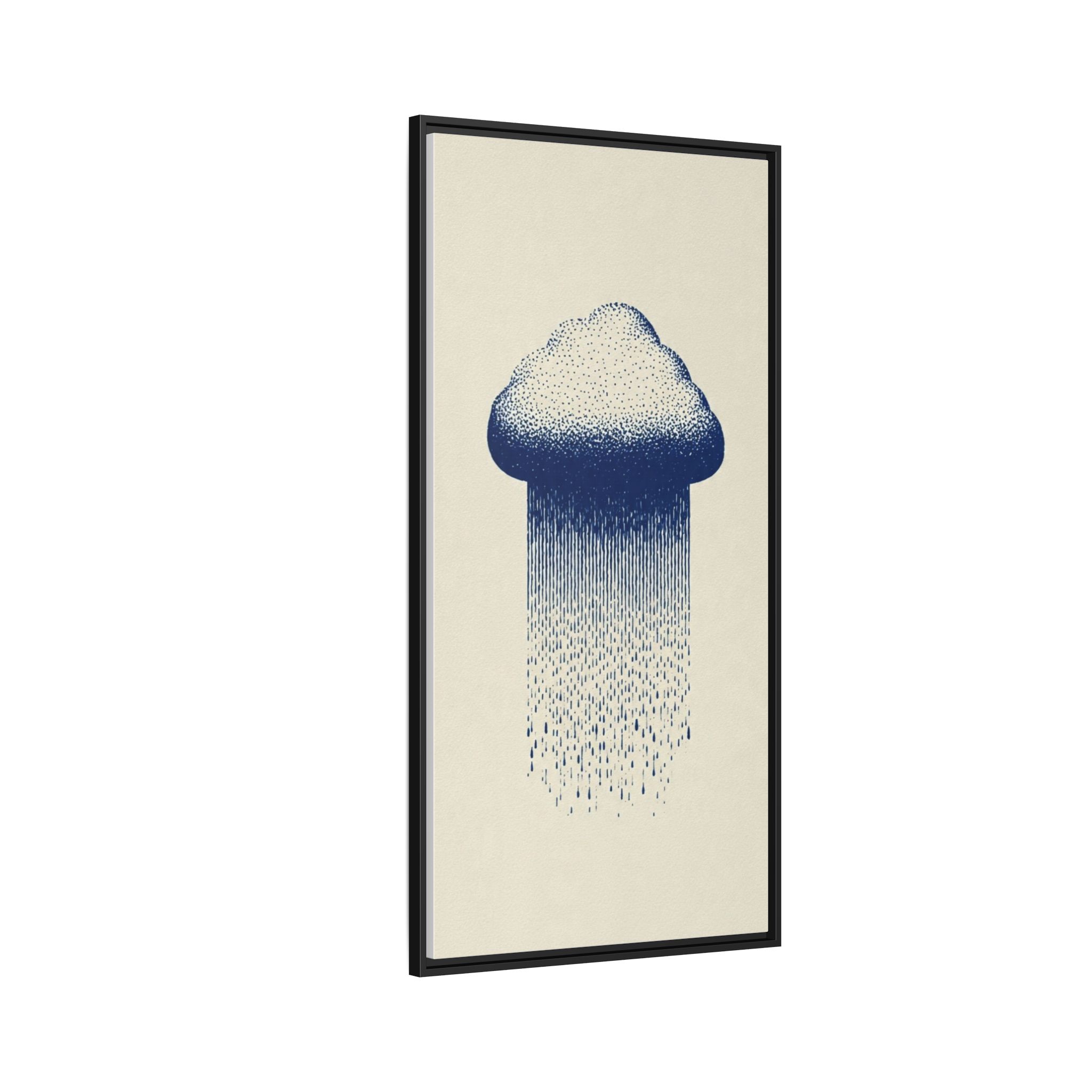 Framed Canvas Wall Art — Blue Rain Cloud Minimalist Print - Image 7