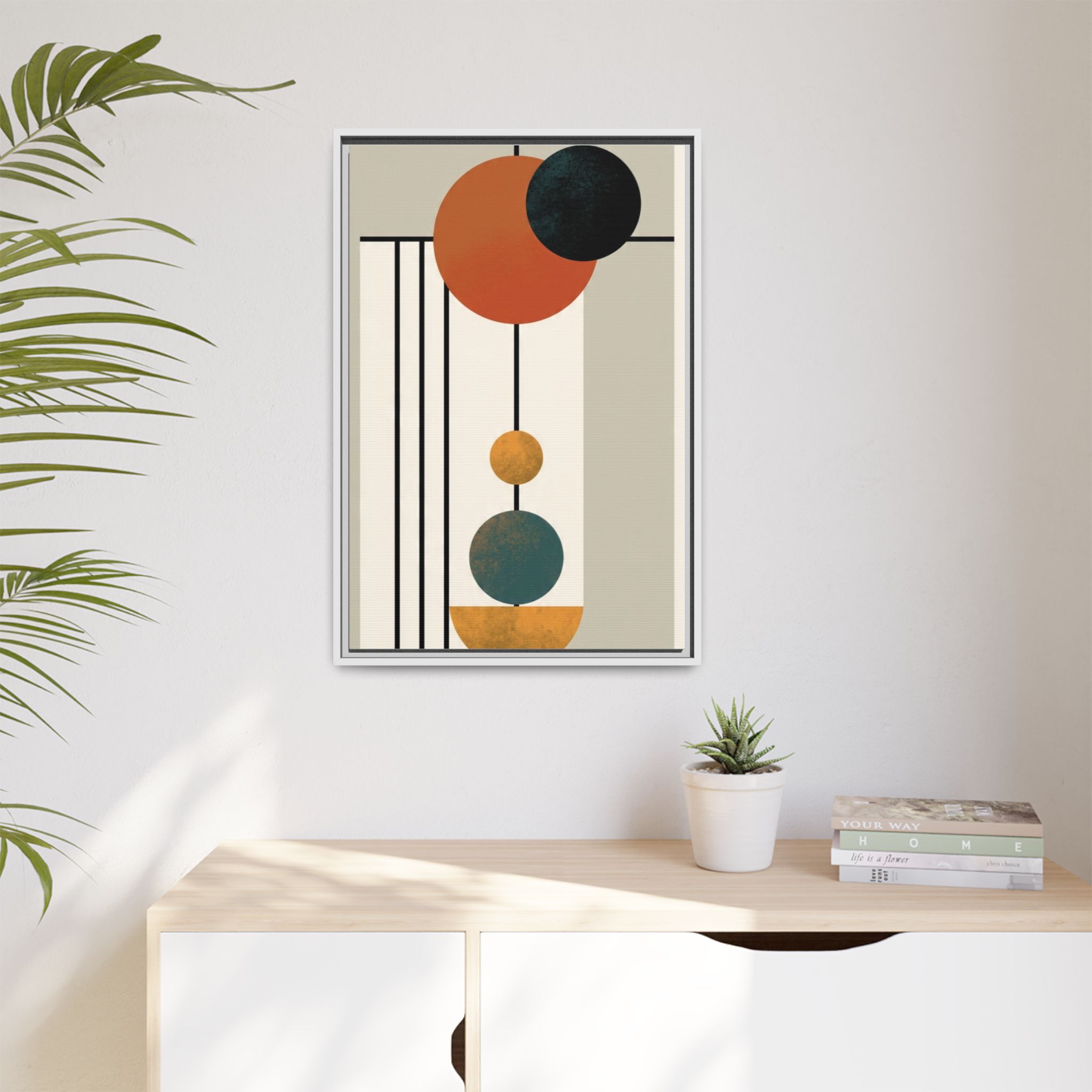 Abstract Geometric Wall Art Print — Matte Framed Canvas - Image 139