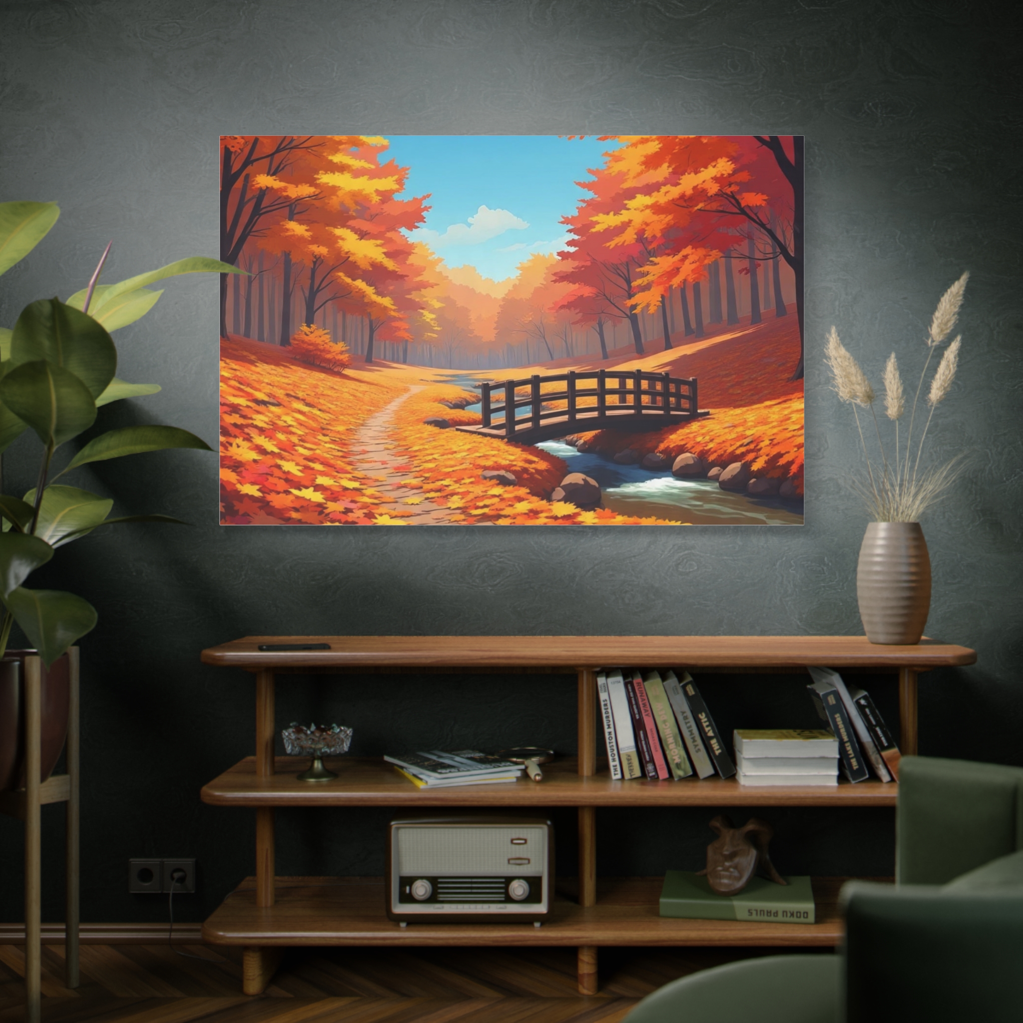 Autumn Forest Bridge Canvas - Image 10