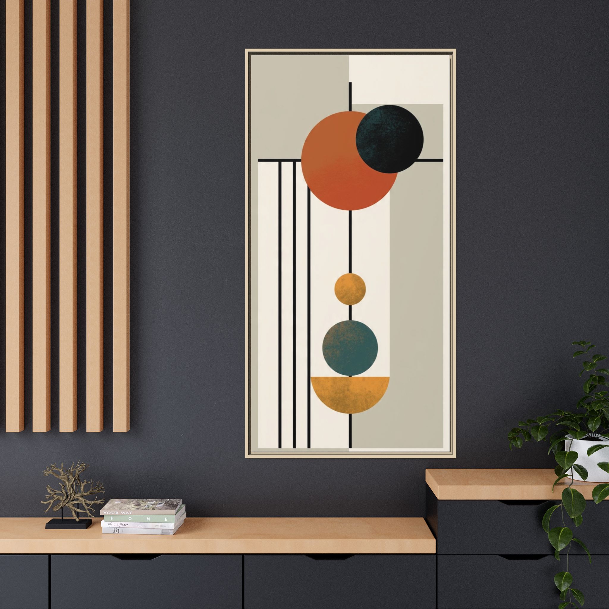 Abstract Geometric Wall Art Print — Matte Framed Canvas - Image 48