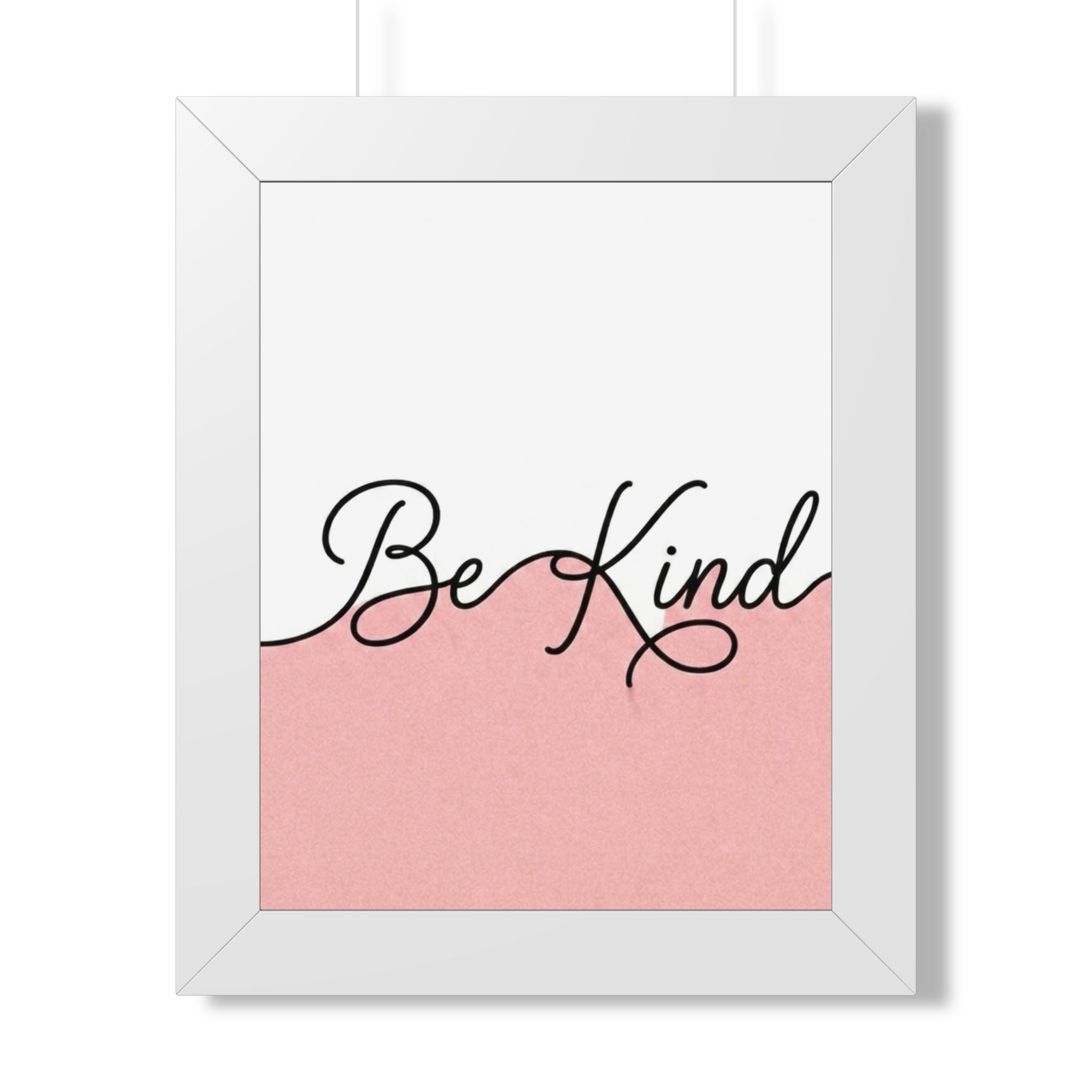 Be Kind Framed Poster — Pink Script Wall Art - Image 3