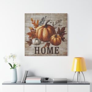 Autumn Pumpkin Home Canvas