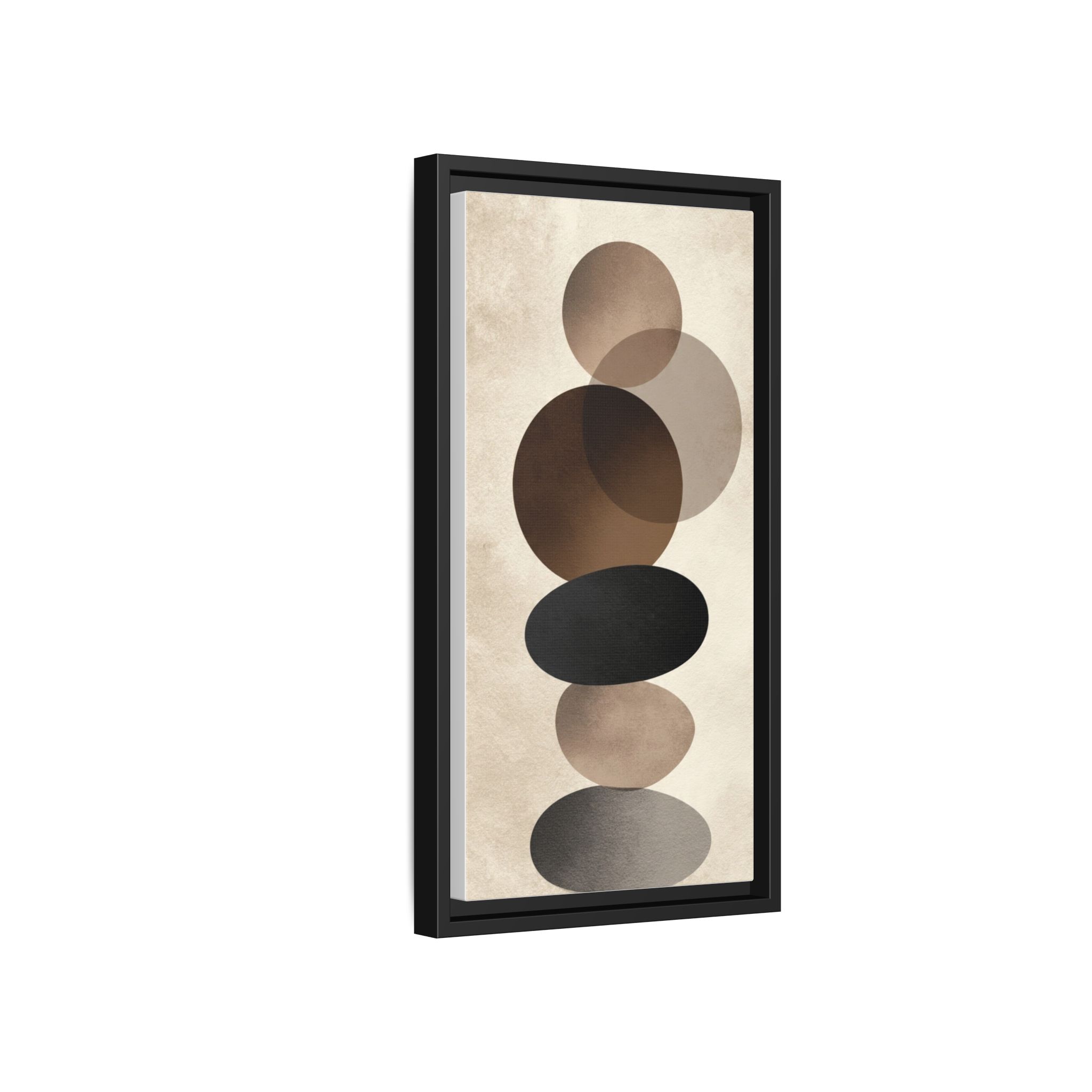 Framed Abstract Circles Matte Canvas Print — Neutral Mid-Century Wall Art - Image 94