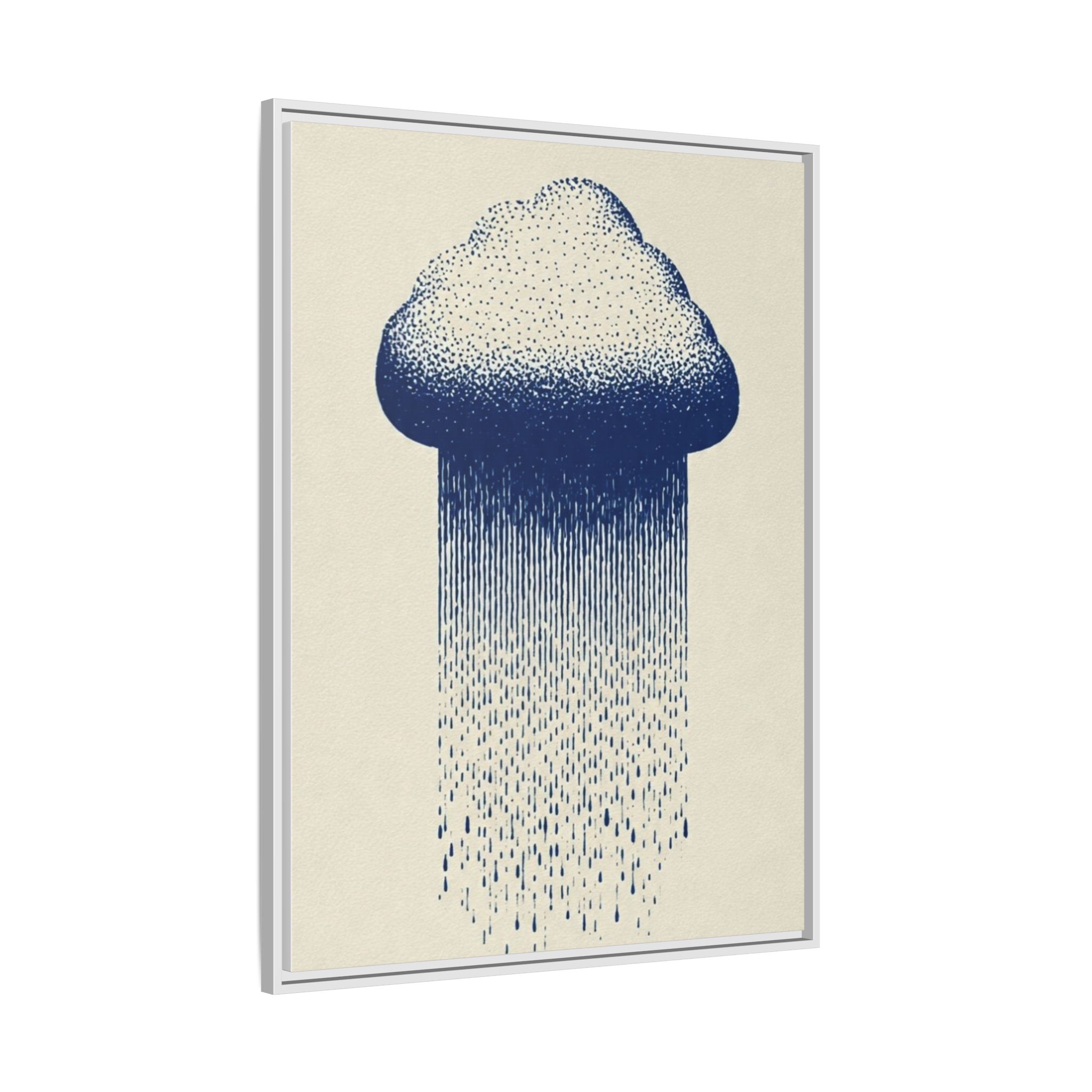 Framed Canvas Wall Art — Blue Rain Cloud Minimalist Print - Image 22