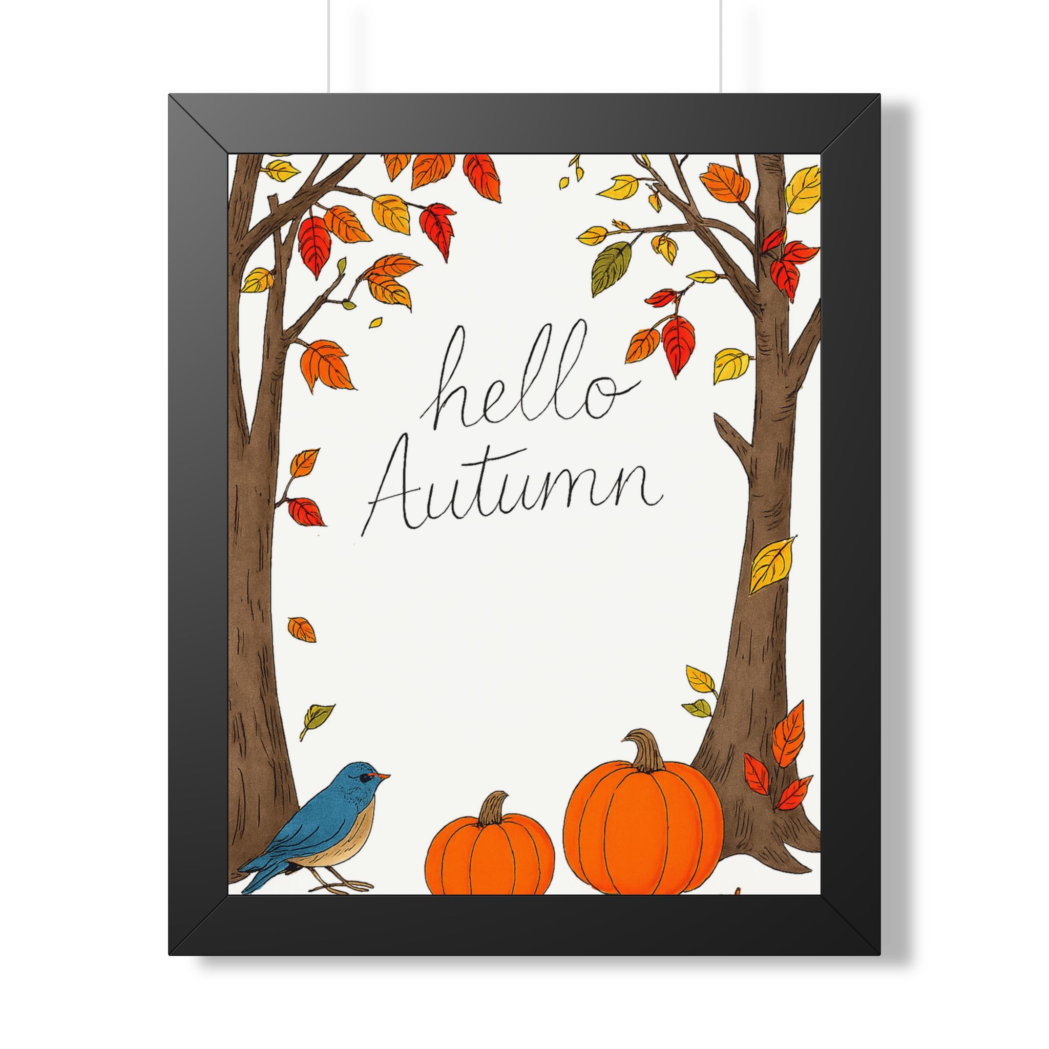 Hello Autumn Framed Poster — Fall Pumpkin & Tree Wall Art - Image 6