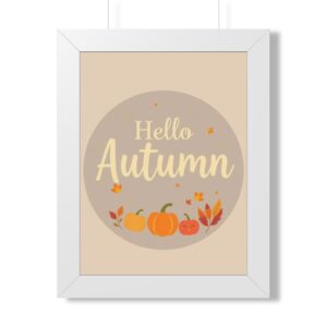Hello Autumn Framed Poster — Fall Pumpkin Wall Art
