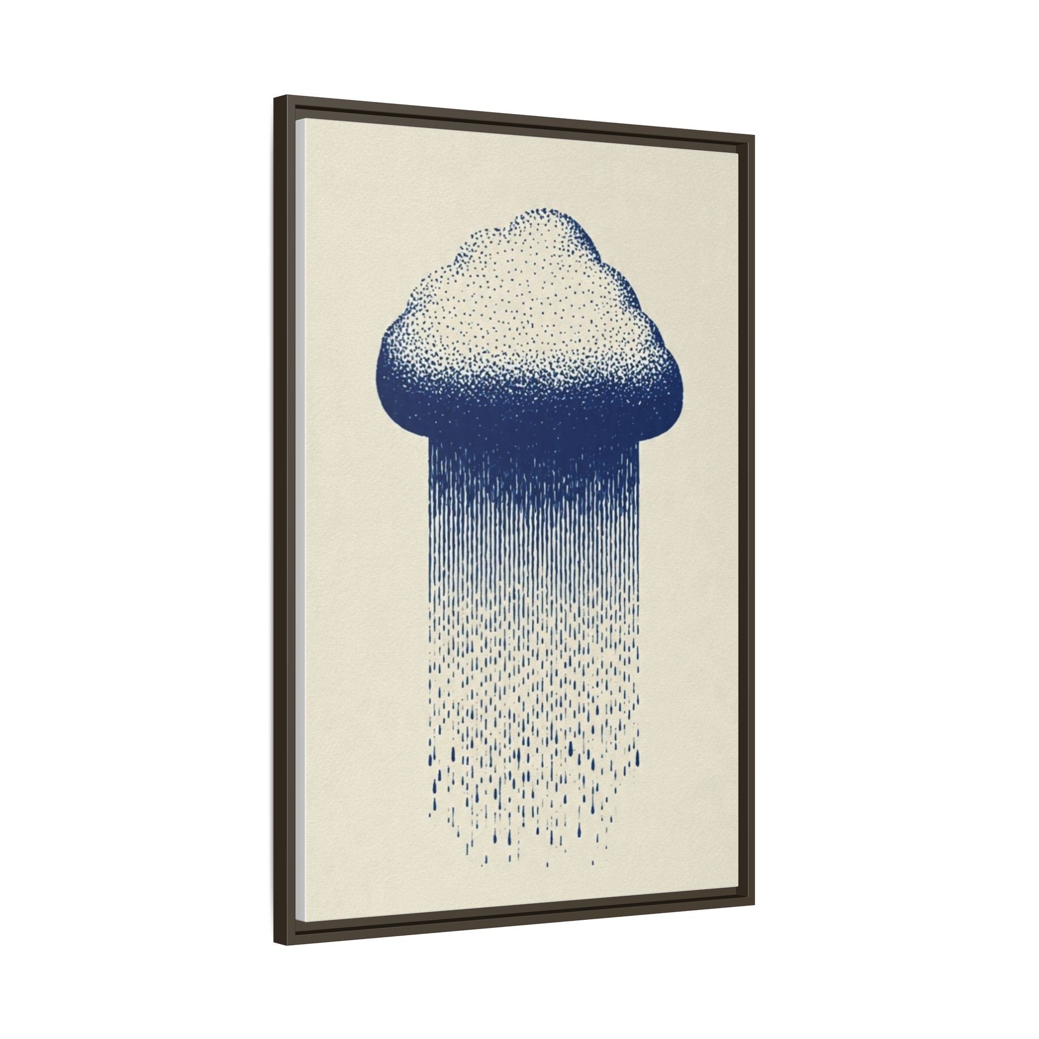 Framed Canvas Wall Art — Blue Rain Cloud Minimalist Print - Image 250