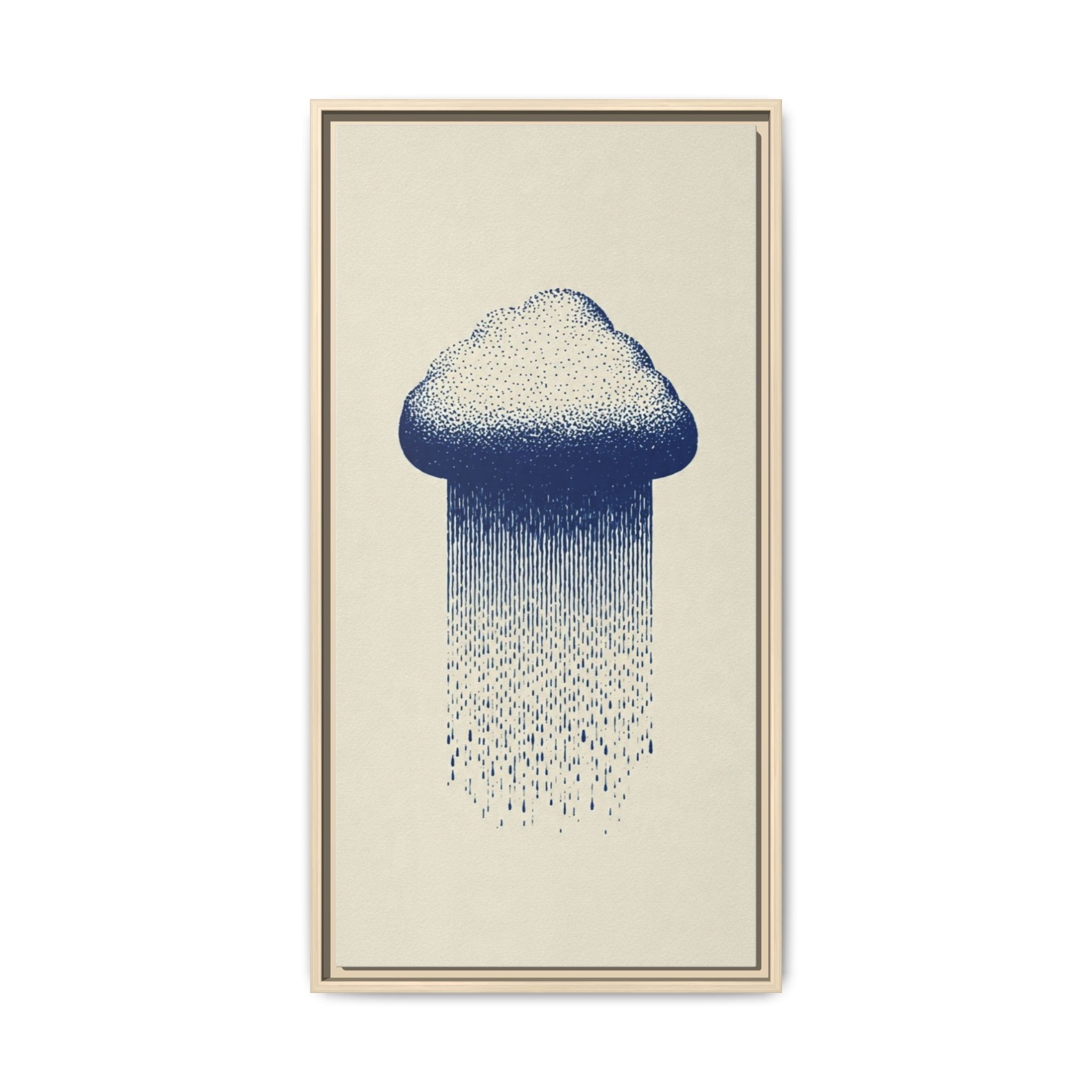 Framed Canvas Wall Art — Blue Rain Cloud Minimalist Print - Image 217