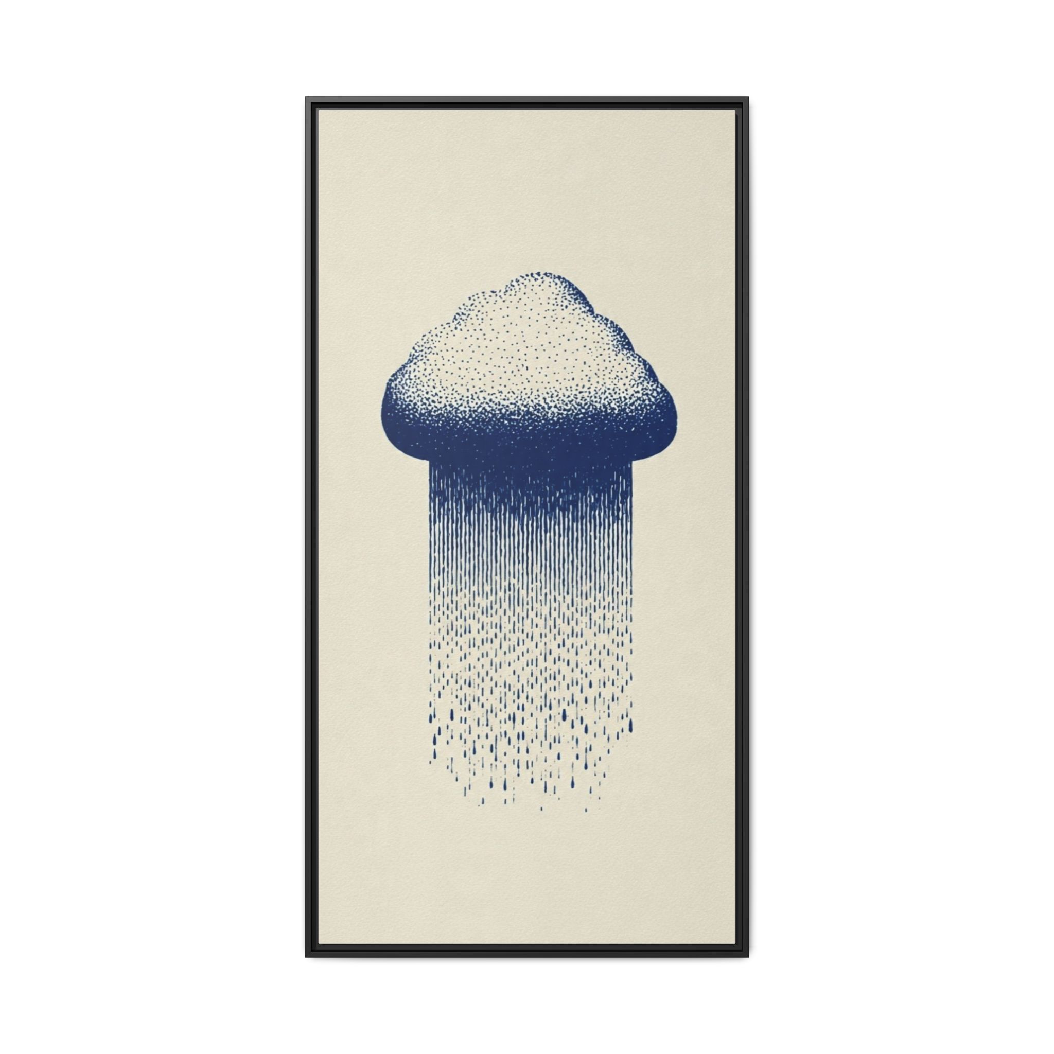 Framed Canvas Wall Art — Blue Rain Cloud Minimalist Print - Image 33