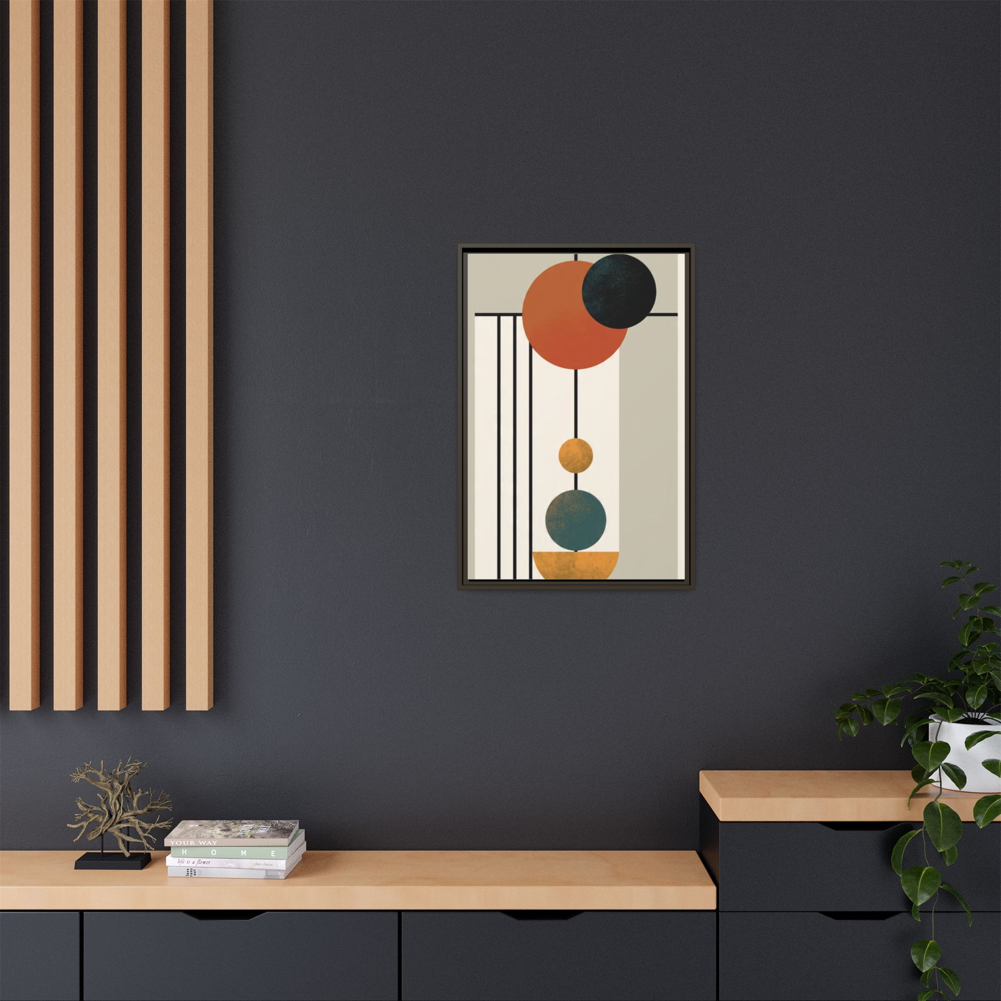 Abstract Geometric Wall Art Print — Matte Framed Canvas - Image 144