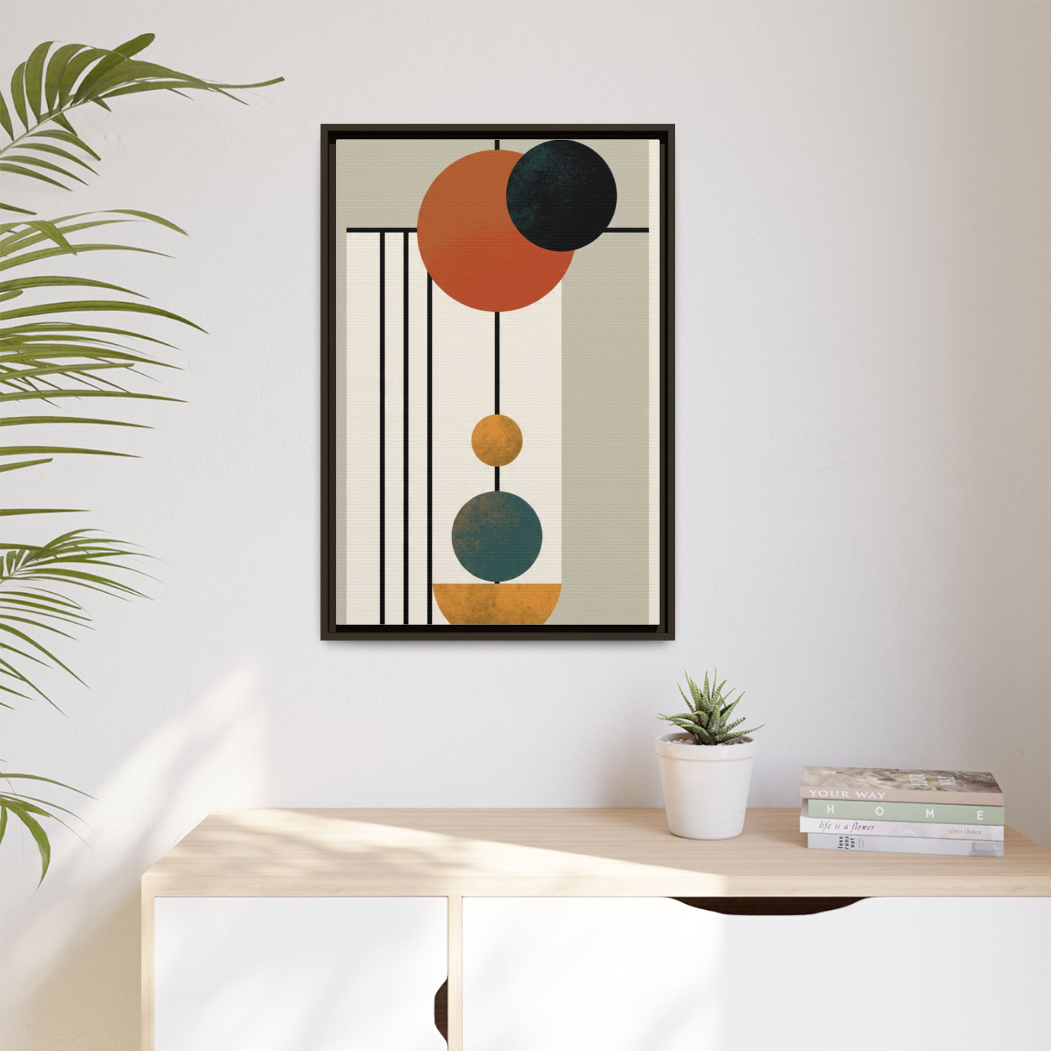 Abstract Geometric Wall Art Print — Matte Framed Canvas - Image 143