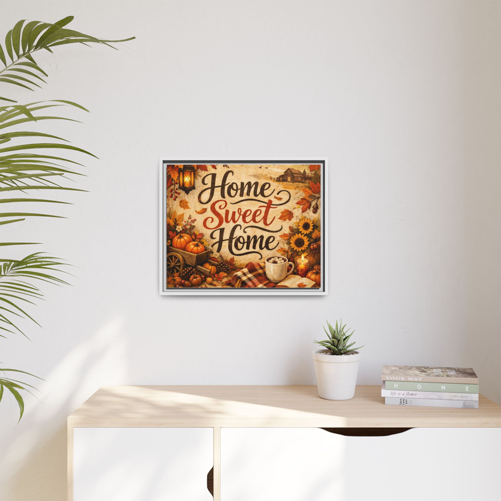 Home Sweet Home Autumn Canvas Wall Art (Framed Matte) - Image 2
