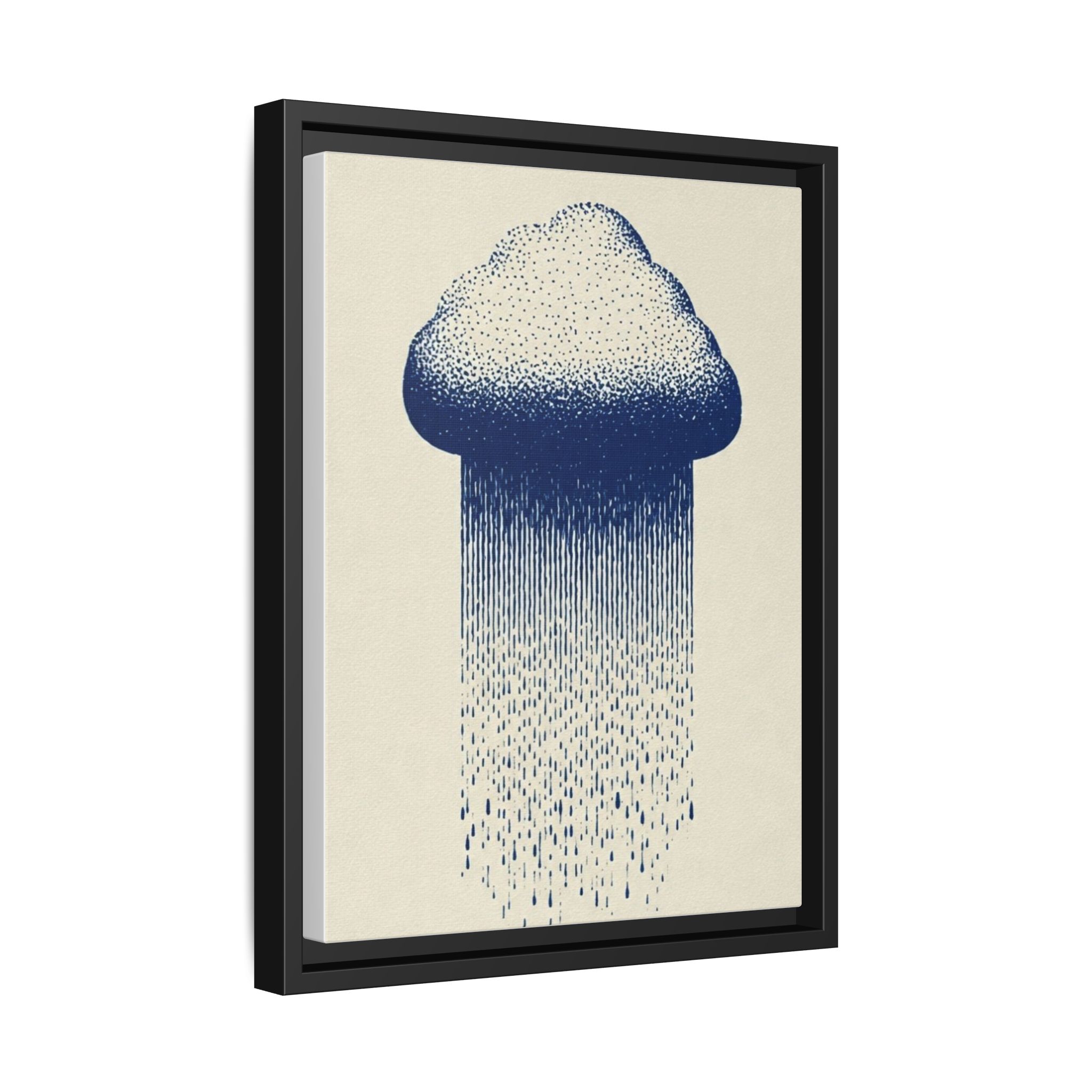 Framed Canvas Wall Art — Blue Rain Cloud Minimalist Print - Image 70