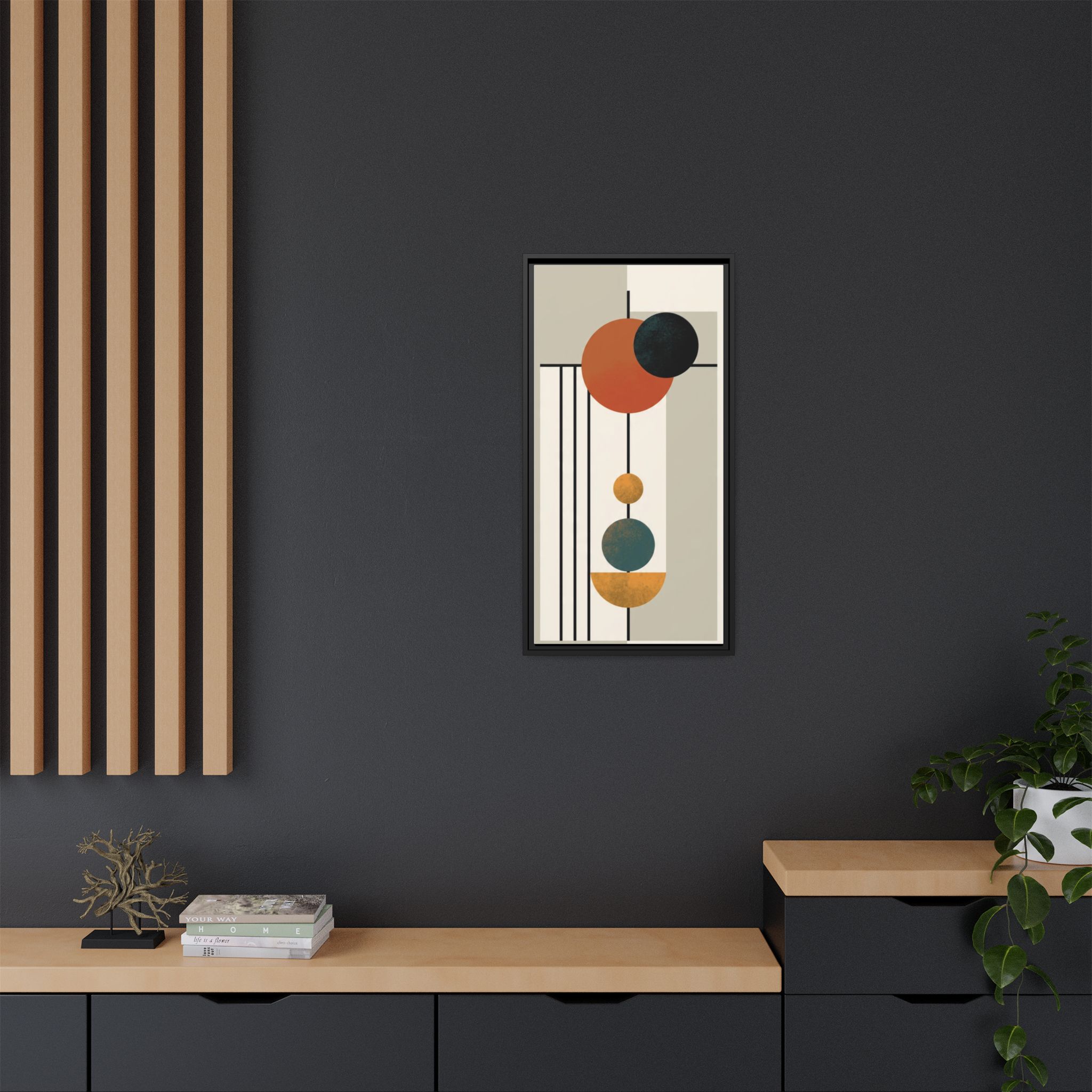 Abstract Geometric Wall Art Print — Matte Framed Canvas - Image 196