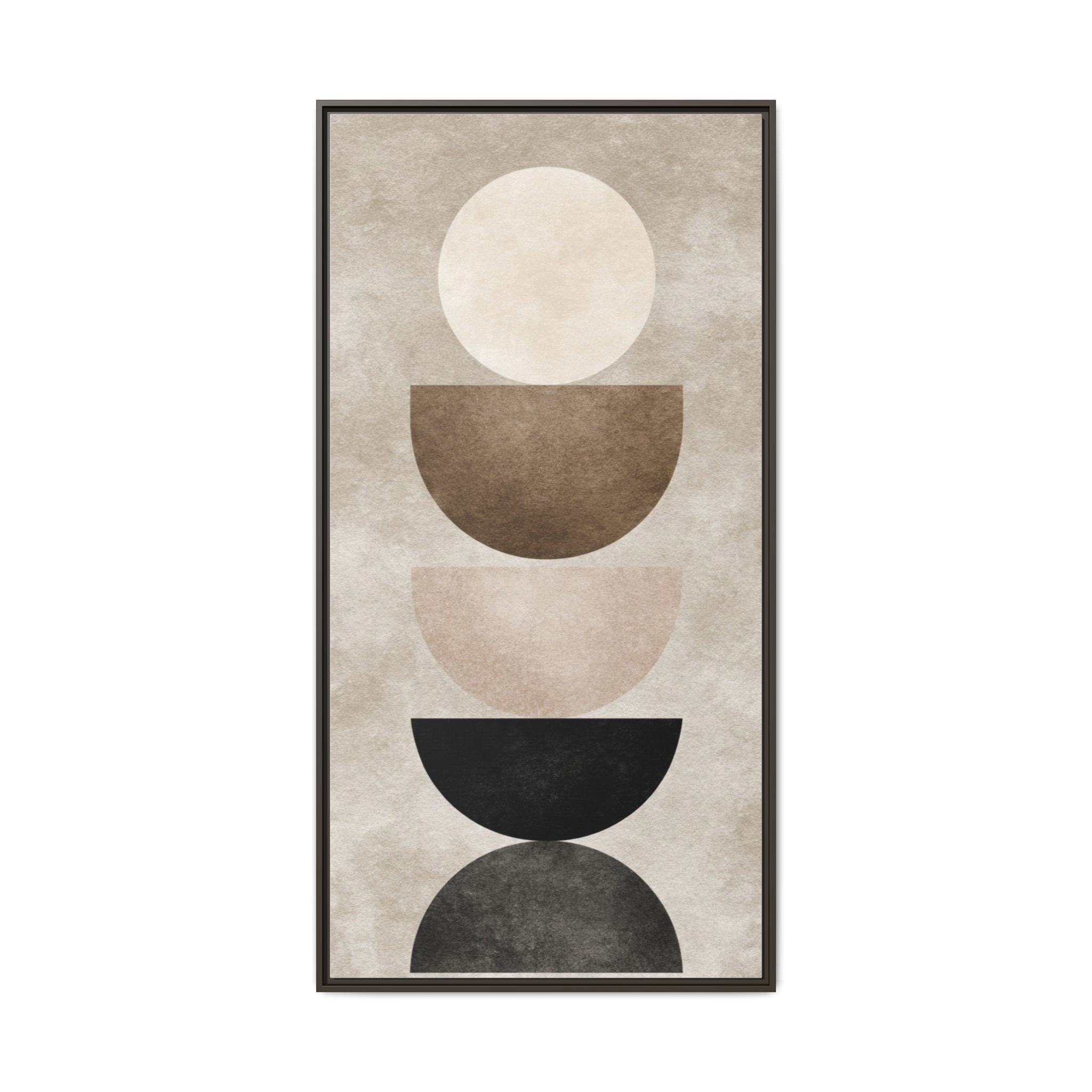 Abstract Neutral Geometric Canvas Print — Stacked Circles Framed Wall Art - Image 89