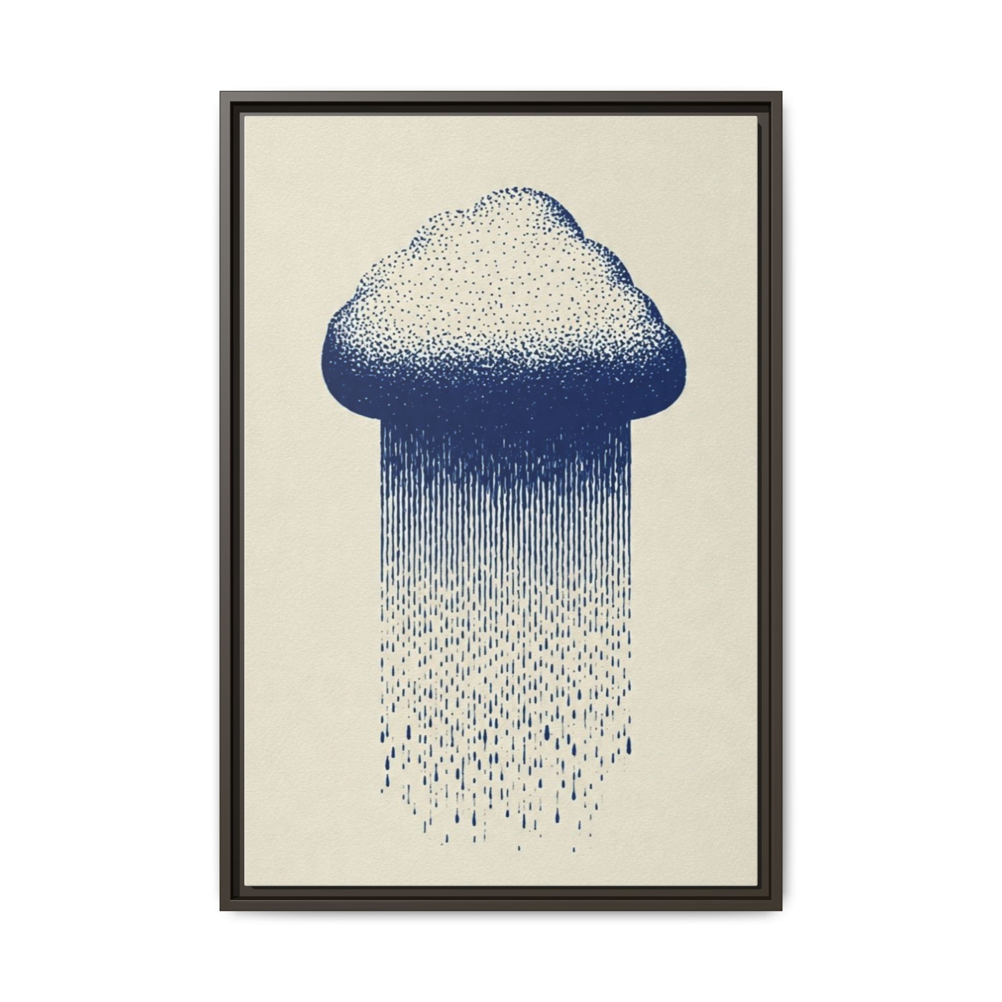 Framed Canvas Wall Art — Blue Rain Cloud Minimalist Print - Image 141