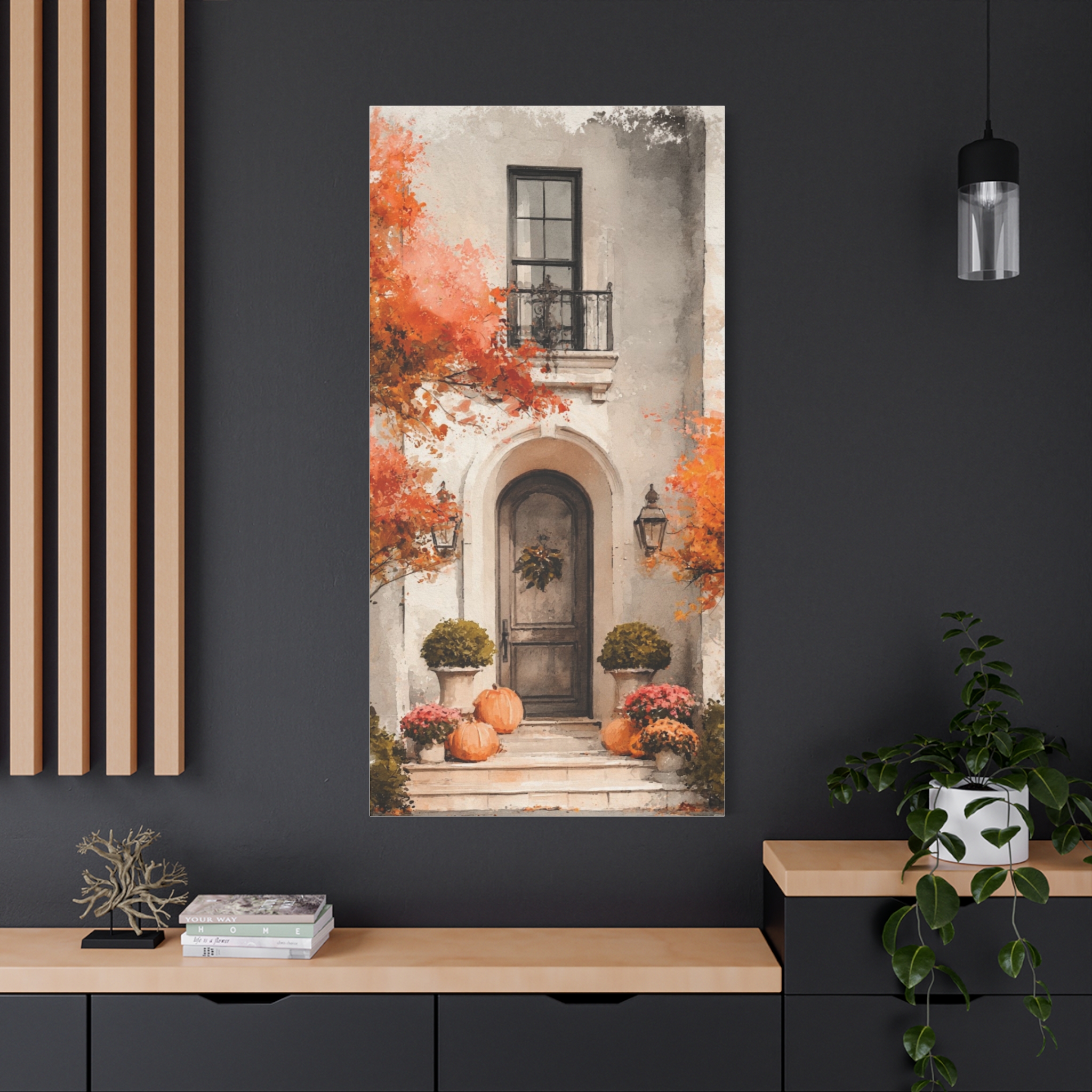 Autumn Doorway Canvas Wall Art — Stretched Matte Fall Entryway Print - Image 4