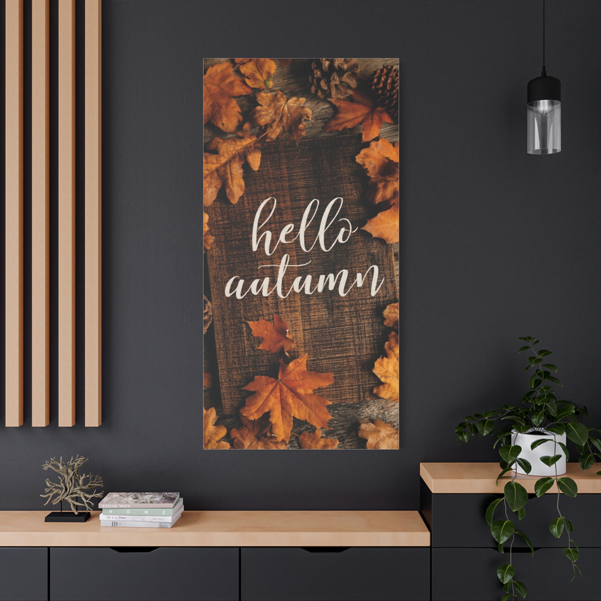 Hello Autumn Canvas Wall Art – Rustic Fall Leaf Home Decor - Image 10