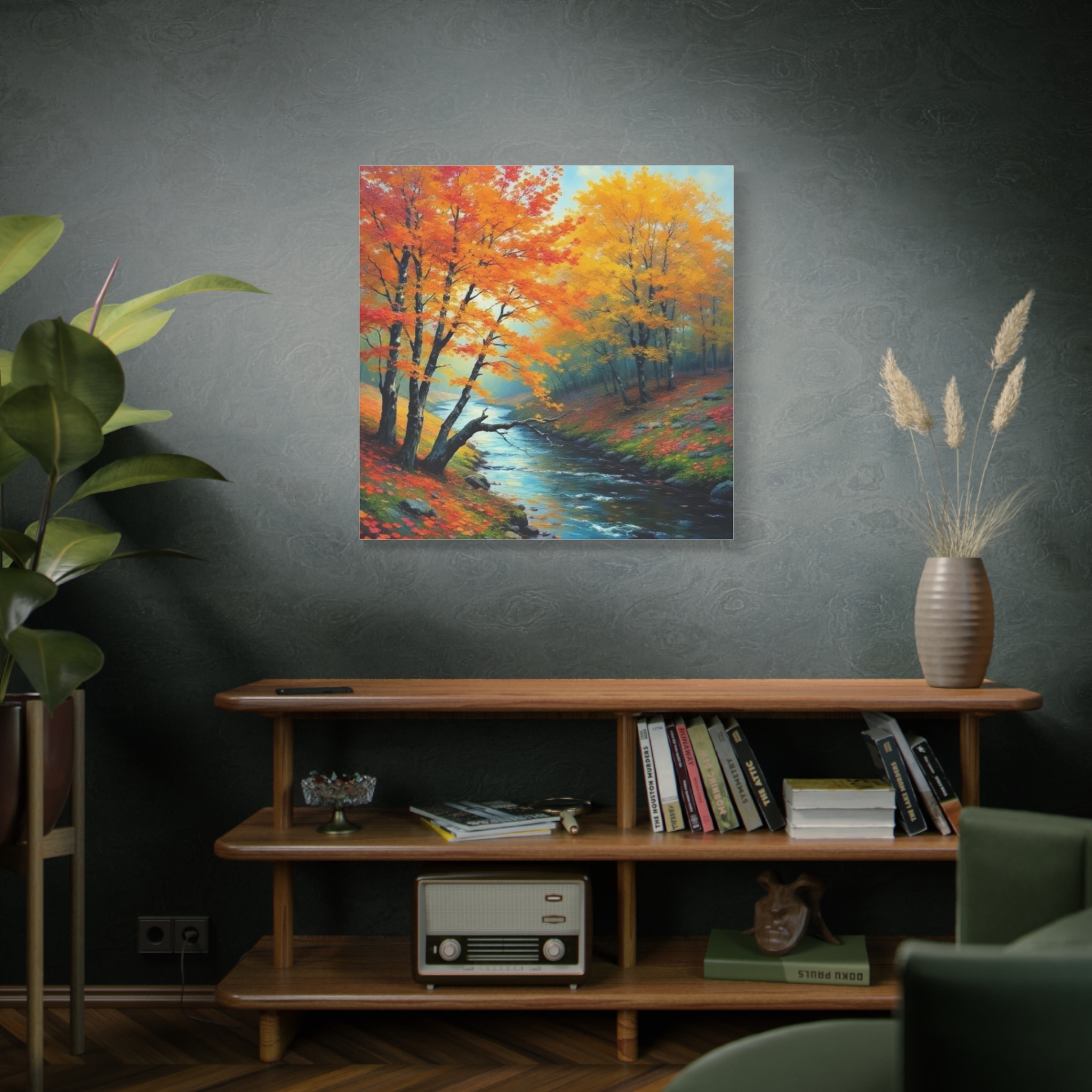 Autumn River Canvas Wall Art — Stretched Matte Fall Landscape - Image 9
