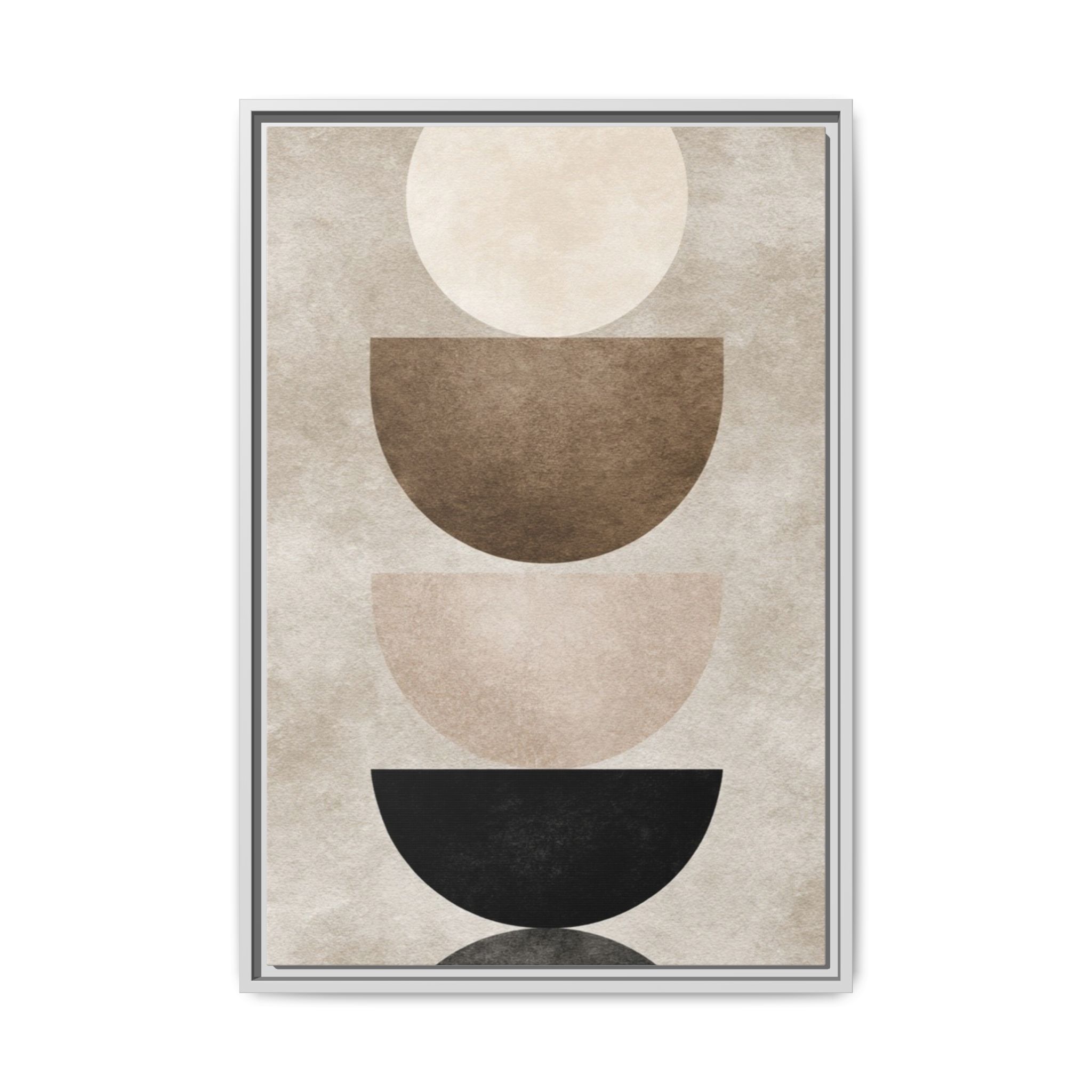 Abstract Neutral Geometric Canvas Print — Stacked Circles Framed Wall Art - Image 185