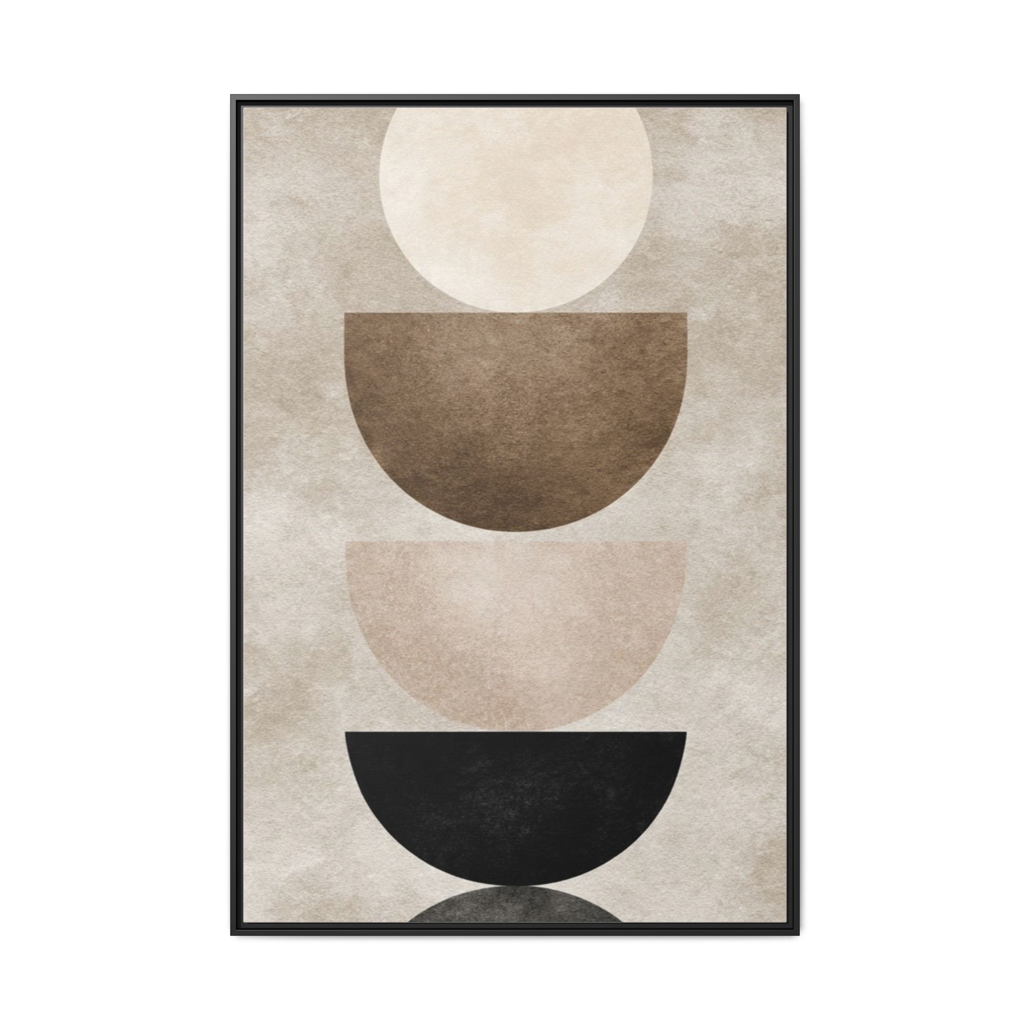 Abstract Neutral Geometric Canvas Print — Stacked Circles Framed Wall Art - Image 105