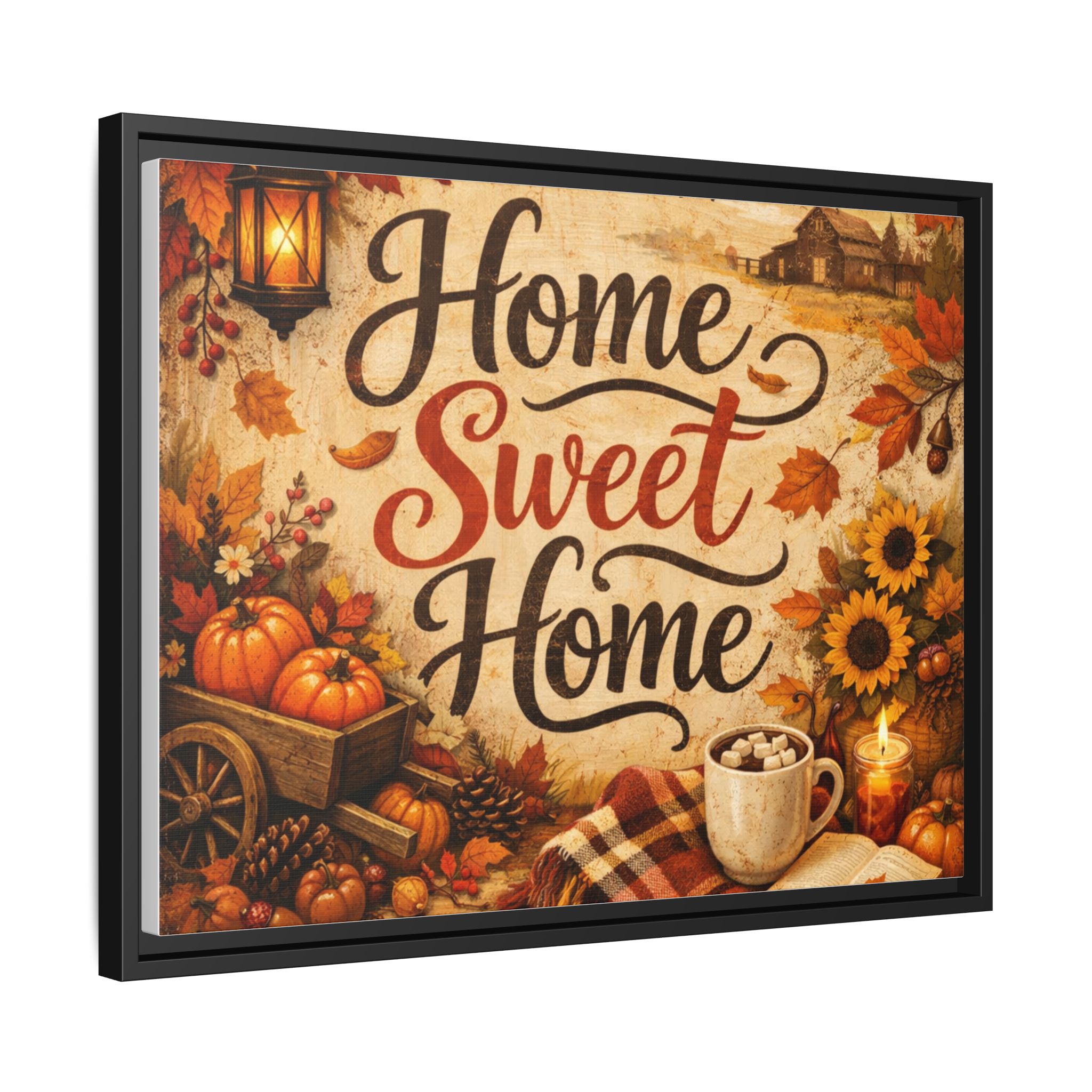 Home Sweet Home Autumn Canvas Wall Art (Framed Matte) - Image 6