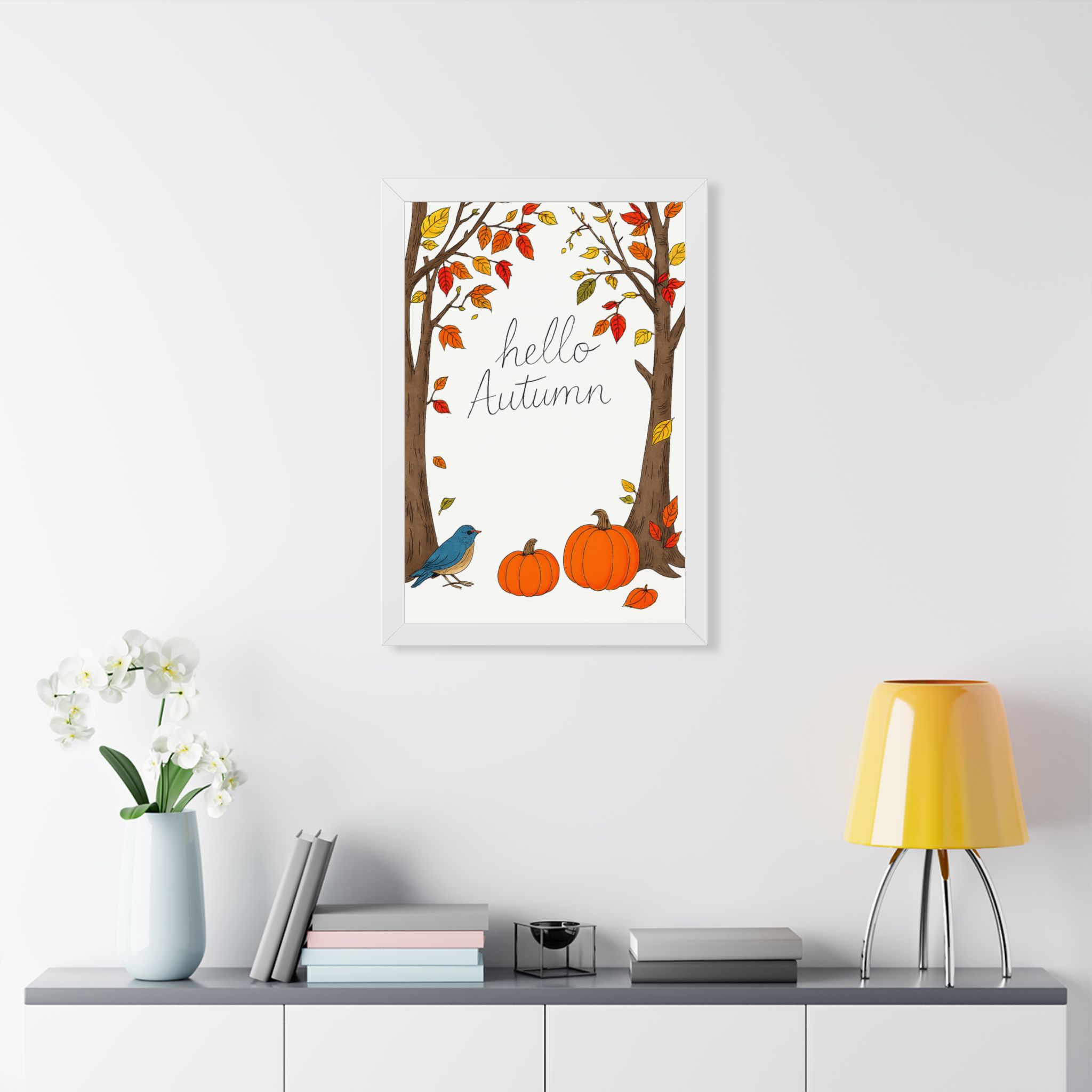 Hello Autumn Framed Poster — Fall Pumpkin & Tree Wall Art - Image 16
