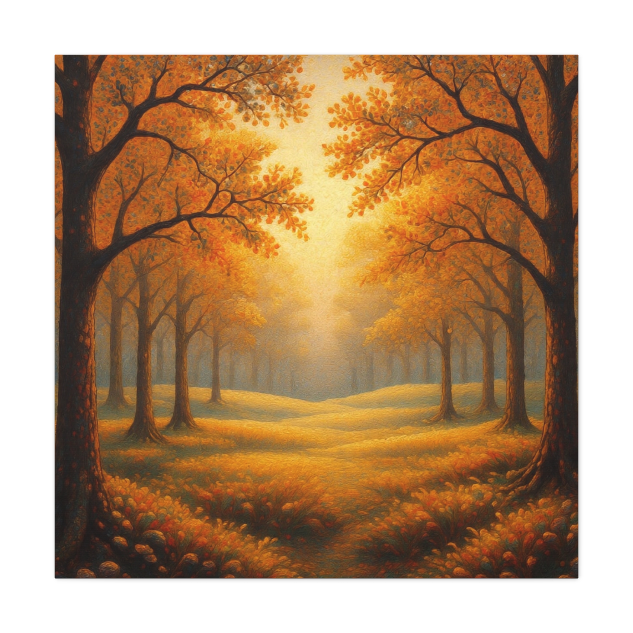 Autumn Woodland Canvas Print — Golden Forest Landscape Wall Art - Image 3