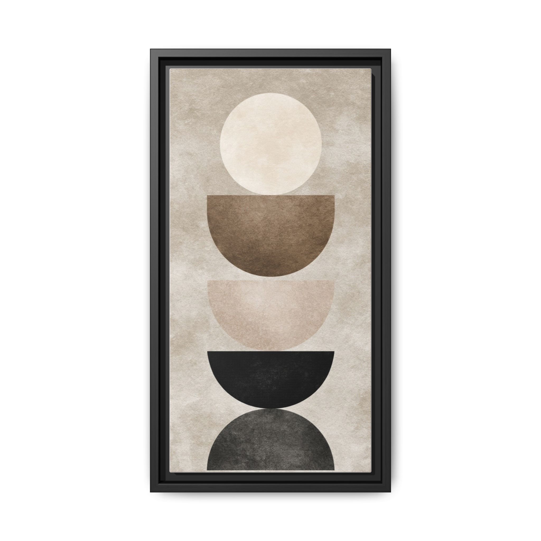 Abstract Neutral Geometric Canvas Print — Stacked Circles Framed Wall Art - Image 125