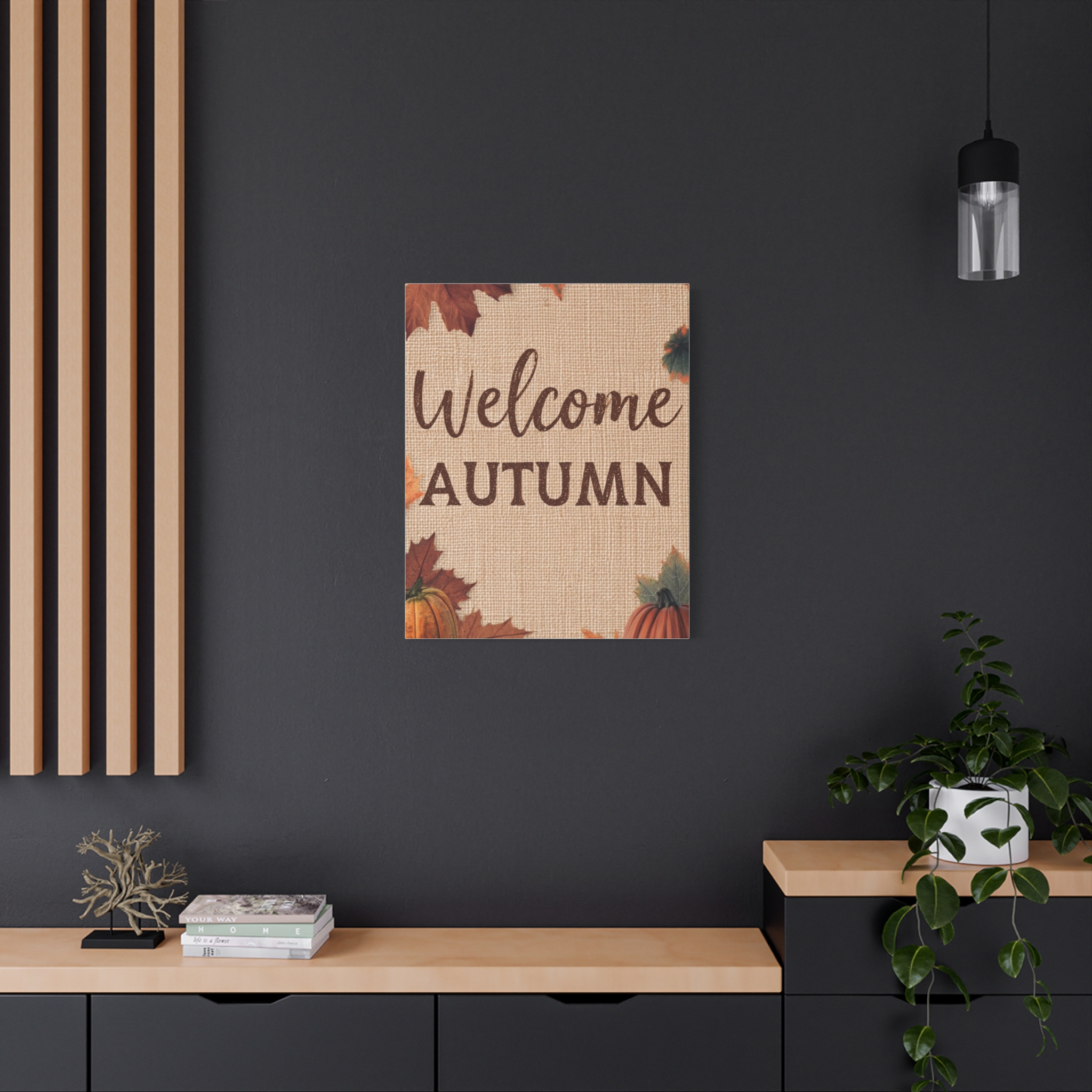 Welcome Autumn Canvas Wall Art — Fall Pumpkin & Leaves Home Decor - Image 8