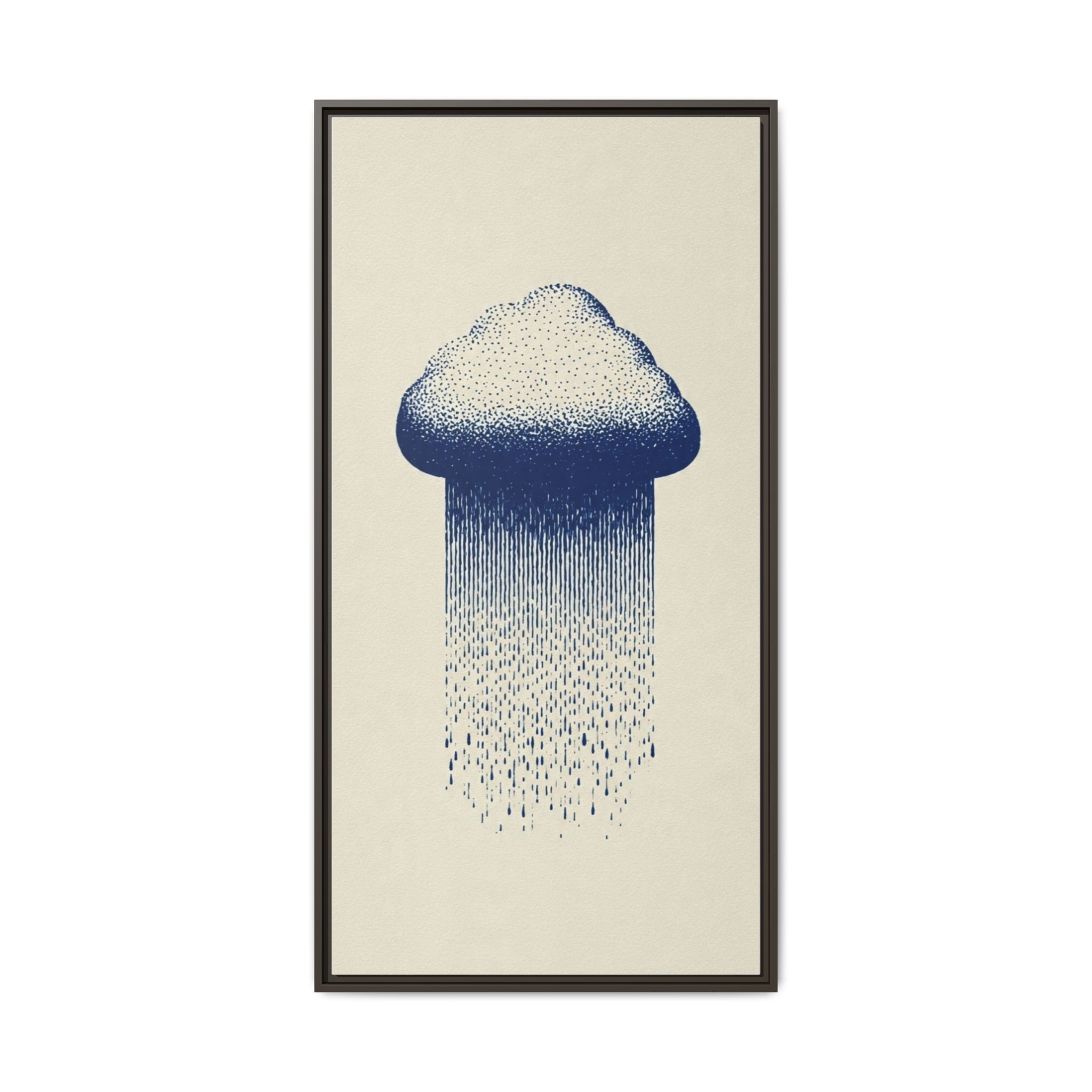 Framed Canvas Wall Art — Blue Rain Cloud Minimalist Print - Image 9
