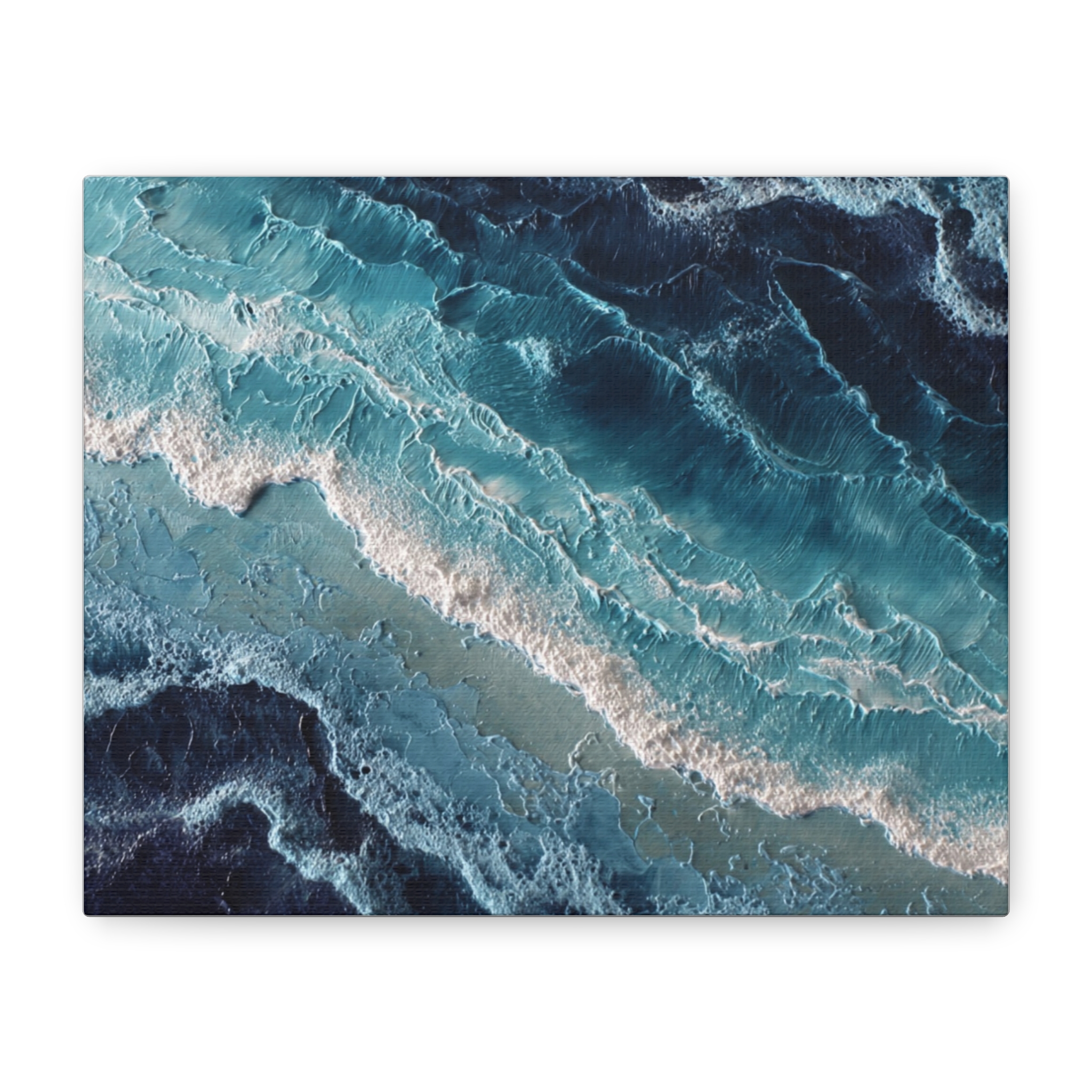 Ocean Waves Matte Canvas Wall Art – Stretched Seascape Print - Image 2